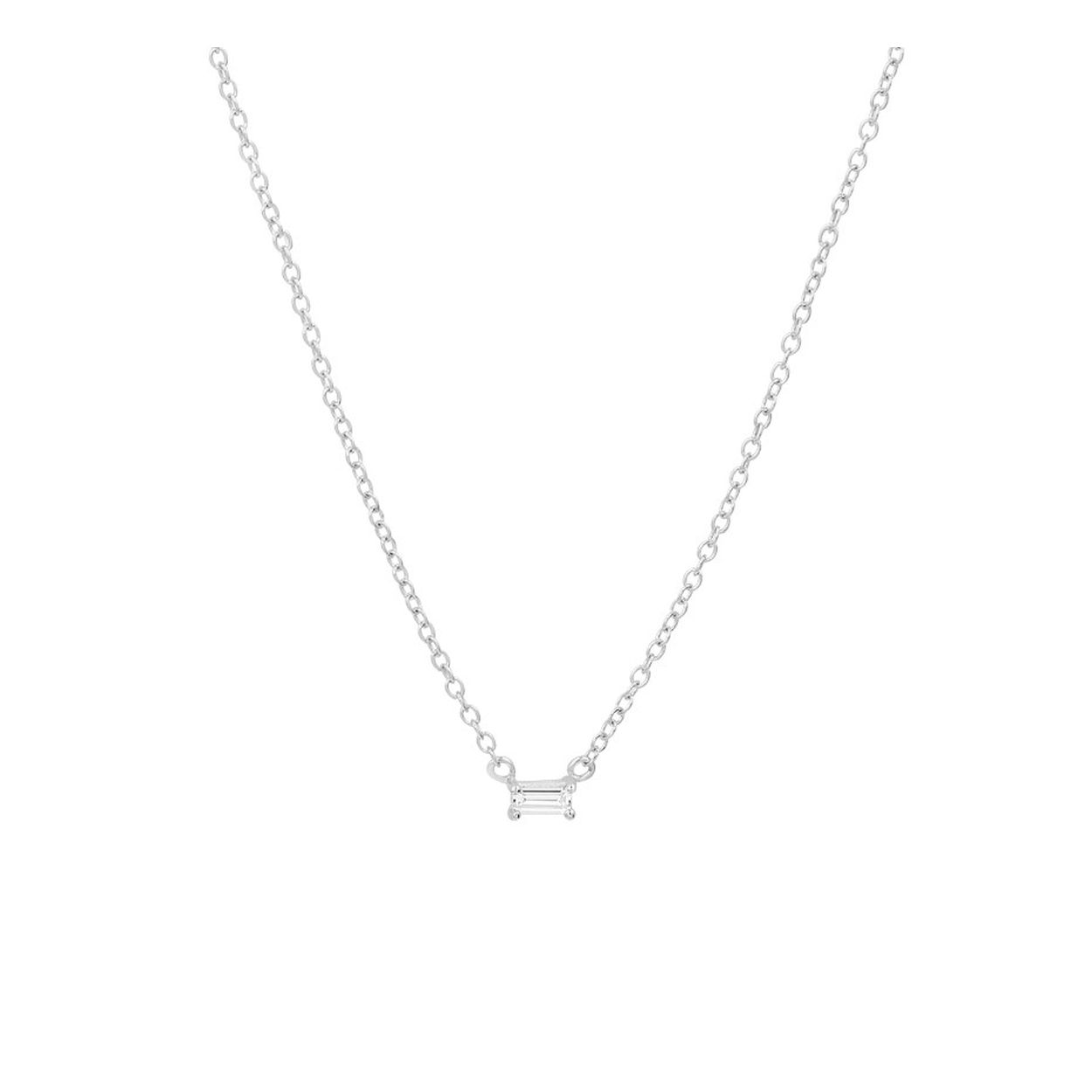 Gerhodineerd 925 zilveren collier uitgevoerd met een schitterende zirkonia en een stevige karabijn sluiting. Het collier heeft draaglengtes van 40, 42,5 en 45cm.