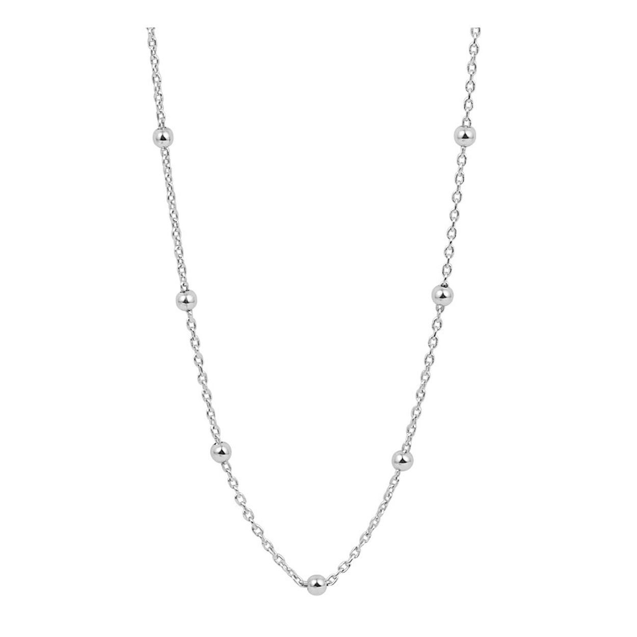 Gerhodineerd 925 zilveren collier uitgevoerd met bolletjes met een breedte van 2.5mm. Het collier heeft een draaglengte van 80 cm.