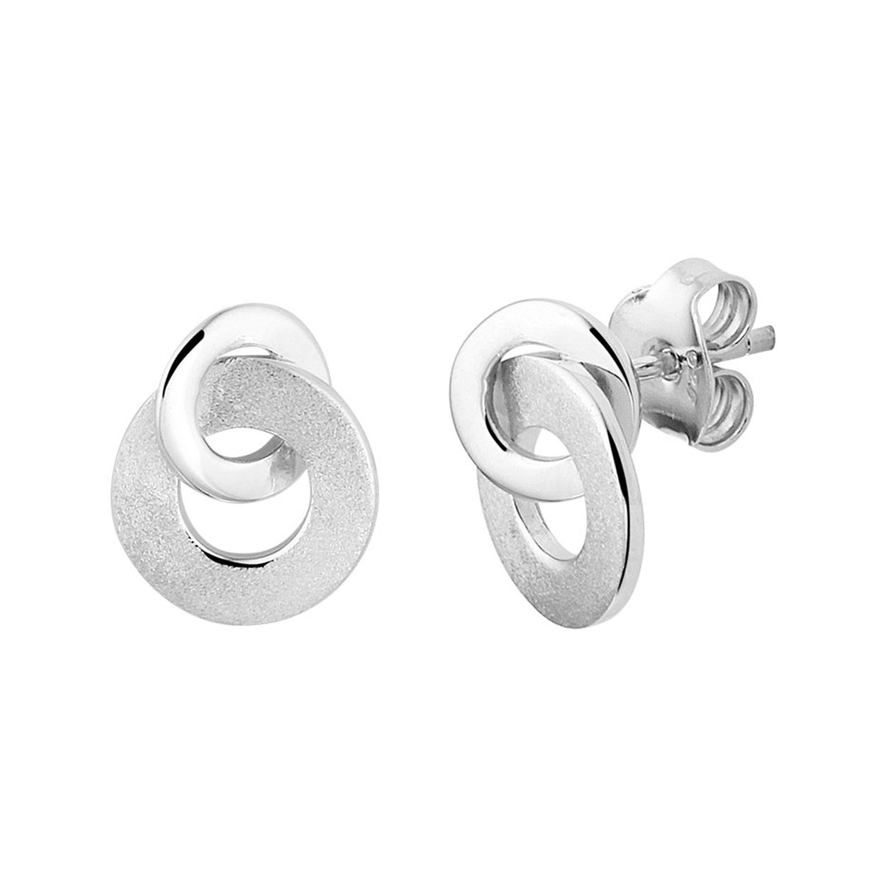 Gerhodineerd 925 zilveren oorknoppen uitgevoerd met een poli/matte afwerking. De oorknoppen hebben een afmeting van 12x10mm.