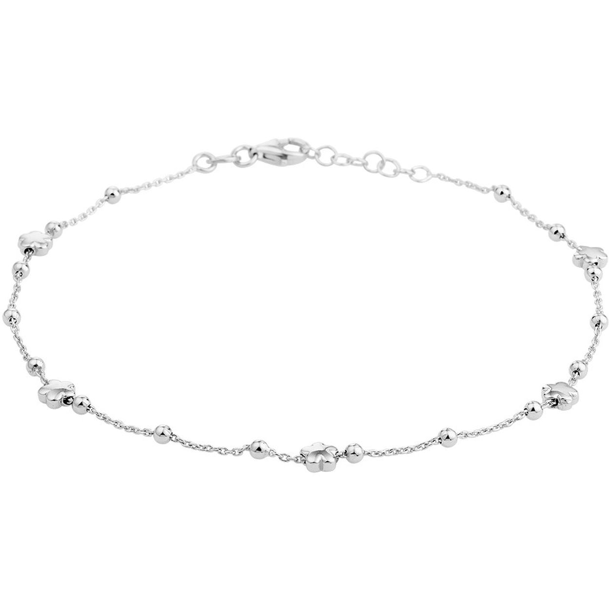 Gerhodineerd 925 zilveren enkelbandje met een draaglengte van 24cm en een extensie van 2cm. Het enkelbandje heeft een karabijn sluiting.