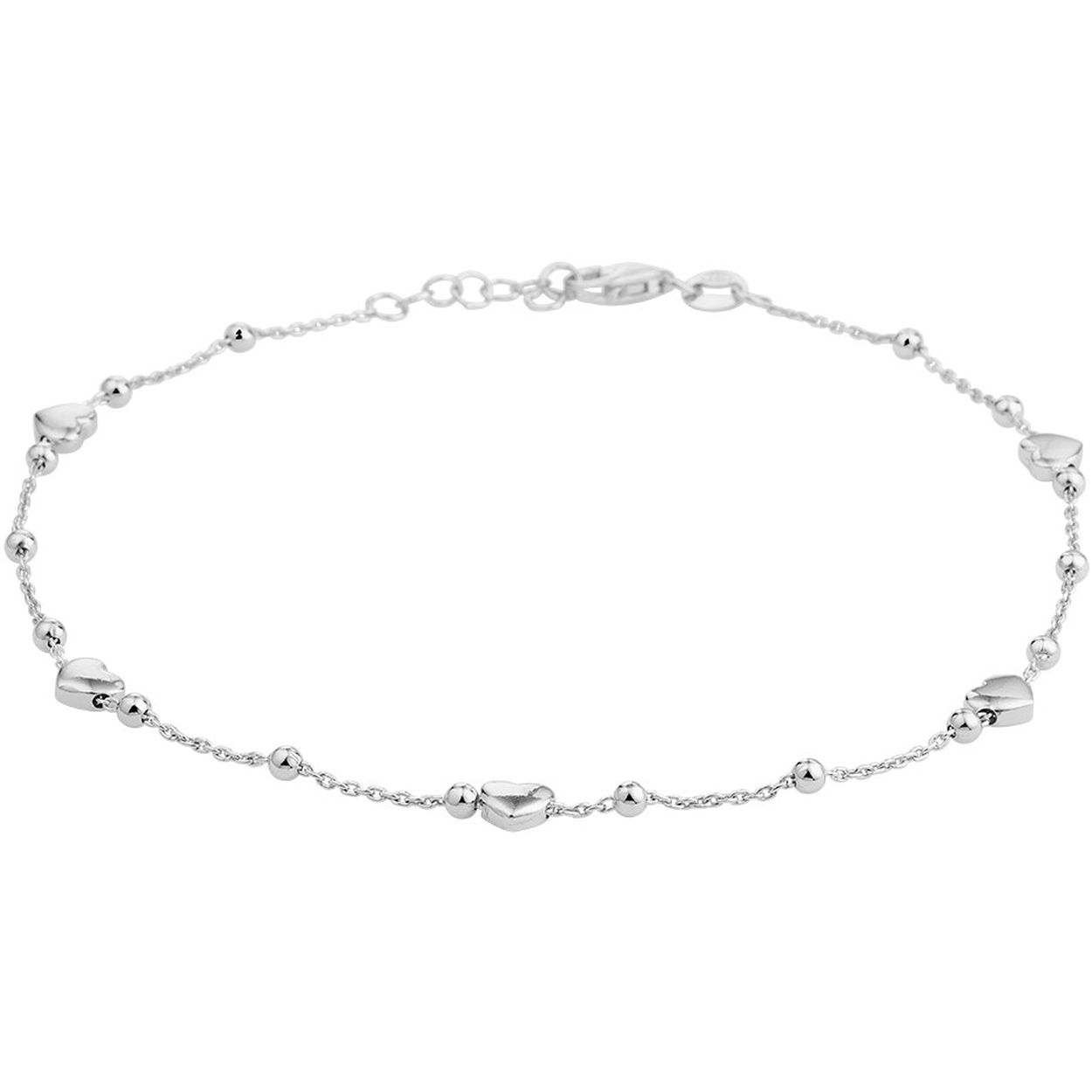 Gerhodineerd 925 zilveren enkelbandje met een draaglengte van 24cm en een extensie van 2cm. Het enkelbandje heeft een karabijn sluiting. De schakelbreedte is 1.1mm.
