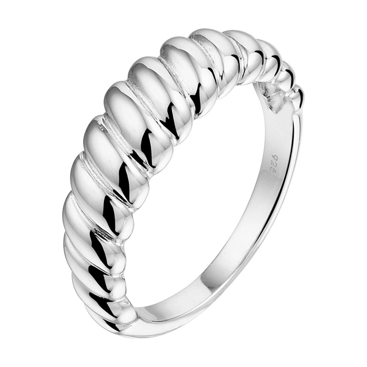 Gerhodineerd 925 zilveren ring. De ring heeft een breedte 6.5mm.