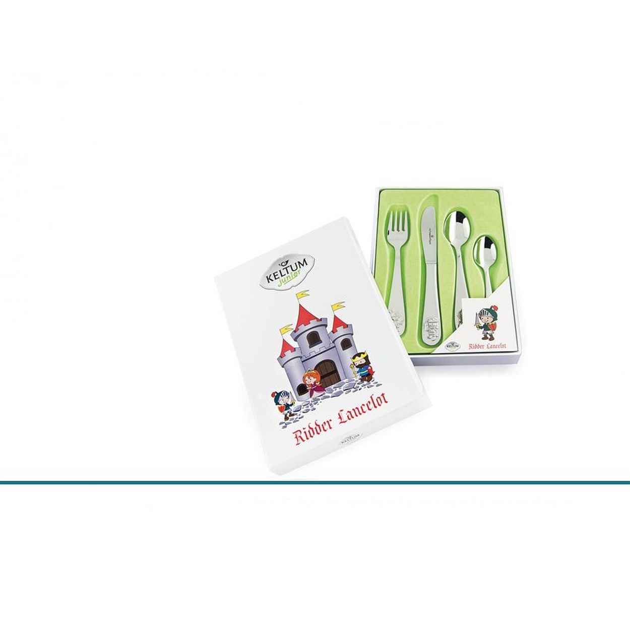 Geboortecadeau - Stalen bestek - 4 delig - Ridder Lancelot