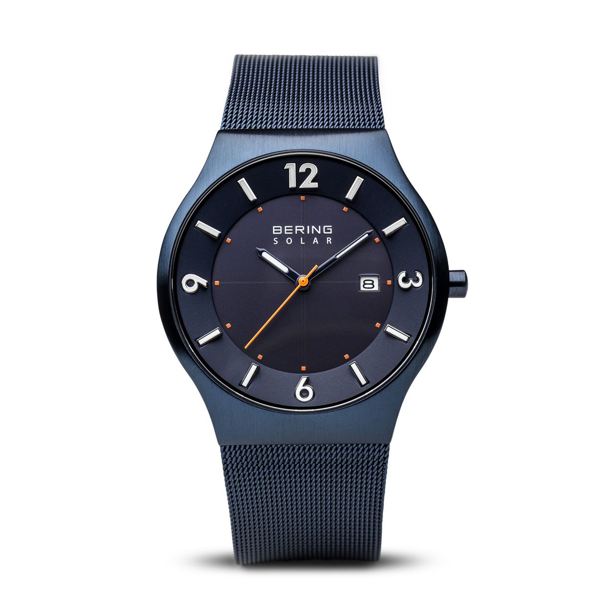 Bering Modelno. 14440-393.
Herenhorloge met een stalen kast. Milanese band en saffierglas.
5 ATM Waterdicht