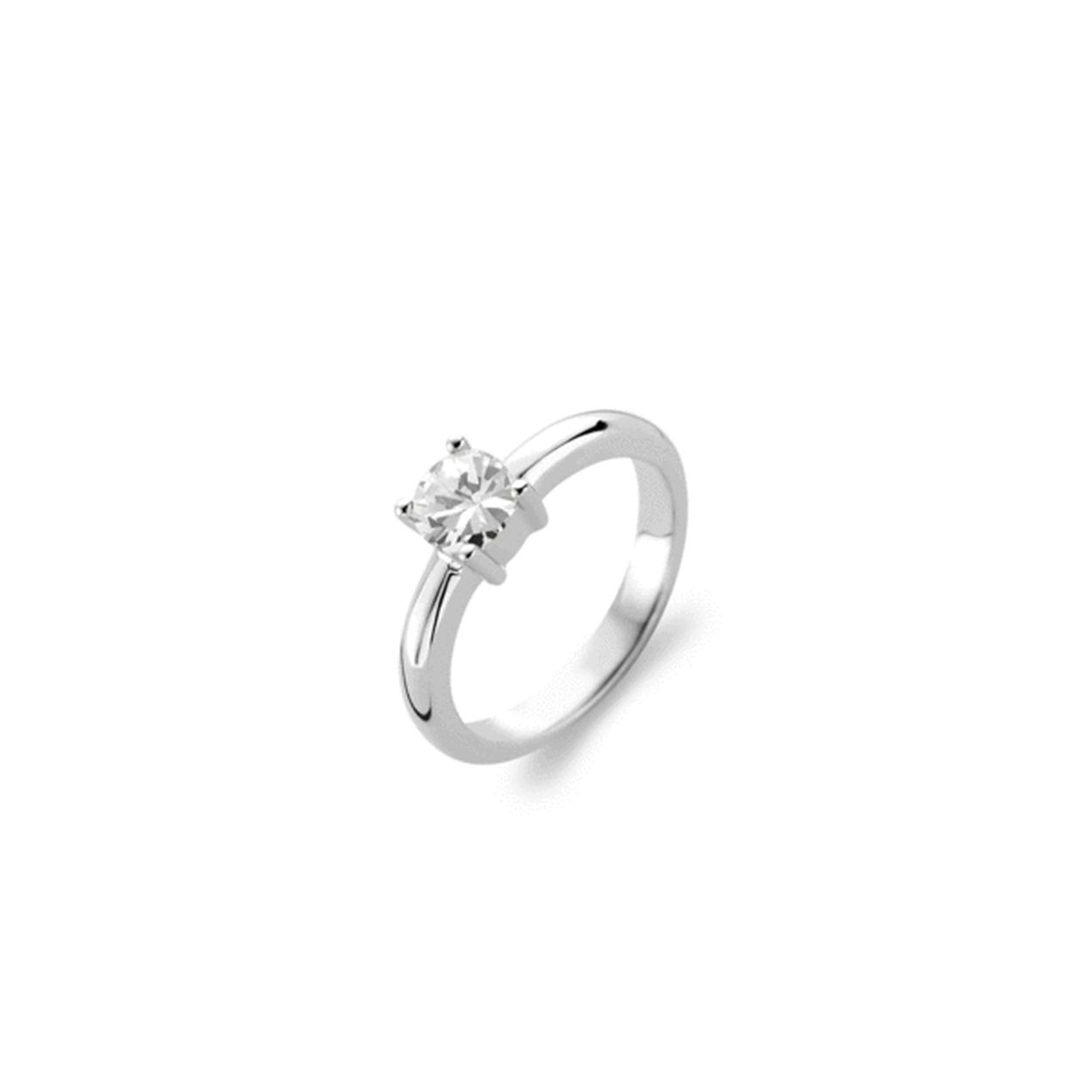 De prachtige zirkonia geldt als de blikvanger van deze bijzondere TI SENTO - Milano ring. Het kristal is geslepen in een briljant slijpvorm en met de hand gezet in een chaton zetting. De elegante ring is gemaakt van gerhodineerd sterling zilver. De rhodiumlaag geeft een extra glans aan het sieraad en zorgt voor een langere levensduur.