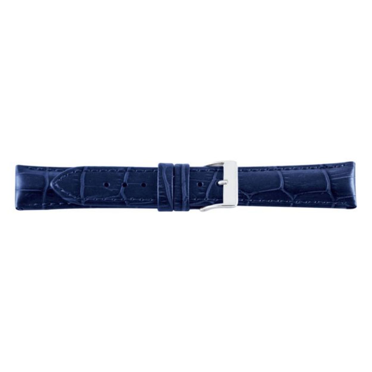 Horlogeband echt leer blauw 14mm