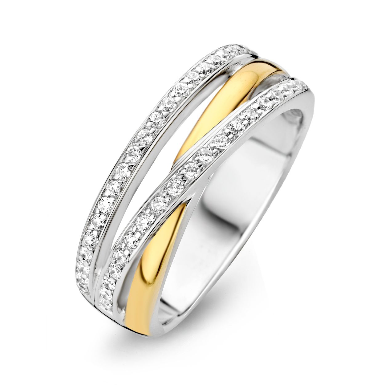 Deze prachtige Moments ring is verguld, met zirkonia en heeft een tijdloos design. De ring is perfect voor elke gelegenheid en voegt een vleugje glamour toe aan elke outfit. Draag hem alleen of combineer hem met andere ringen voor een trendy look. De ring is verkrijgbaar in verschillende maten en is een echte eyecatcher.