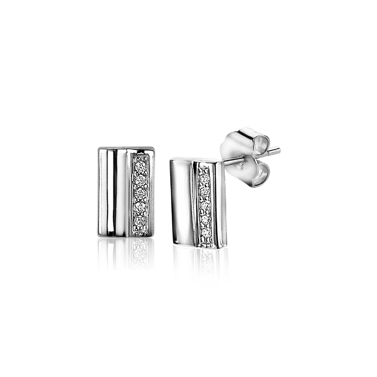 zilveren oorstekers met zirconia