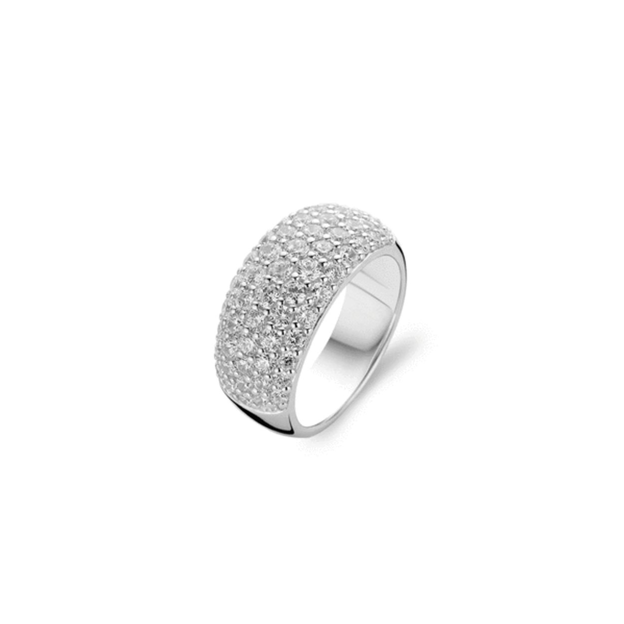 Deze artistieke TI SENTO - Milano ring is handmatig gezet met briljant geslepen zirkonia's in gerhodineerd sterling zilver. Door het tijdloze ontwerp in de typerende TI SENTO uitvoering kan de ring met vrijwel alle sieraden worden gecombineerd. De rhodiumlaag op het zilver zorgt voor een langdurige glans en goede bescherming van het sieraad.
