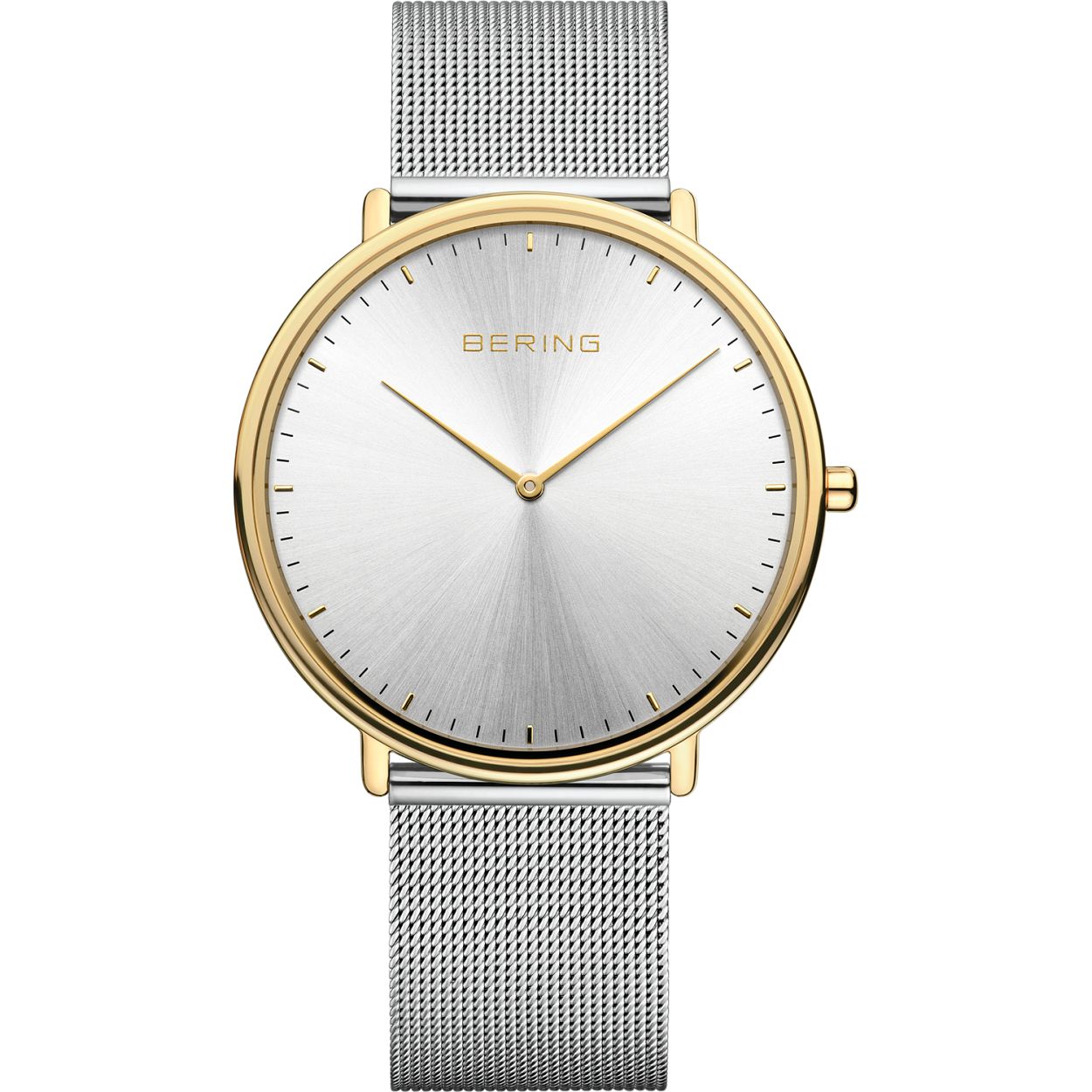 Dit horloge is van het merk Bering. Het is een horloge gemaakt van edelstaal. De diameter van de kast is39 mm en de kast is 5 mm dik.
De verdere specificaties van het horloge zijn als volgt:
Glassoort: saffier
Kastmateriaal: edelstaal
Waterdichtheid: 3 ATM
Techniek: quartz
Bandlengte: 182
Bandmateriaal: Milanees
Bandkleur: Zilver
Kastkleur: gold
Wijzerplaatkleur: Zilver
Sluiting: Klapsluiting