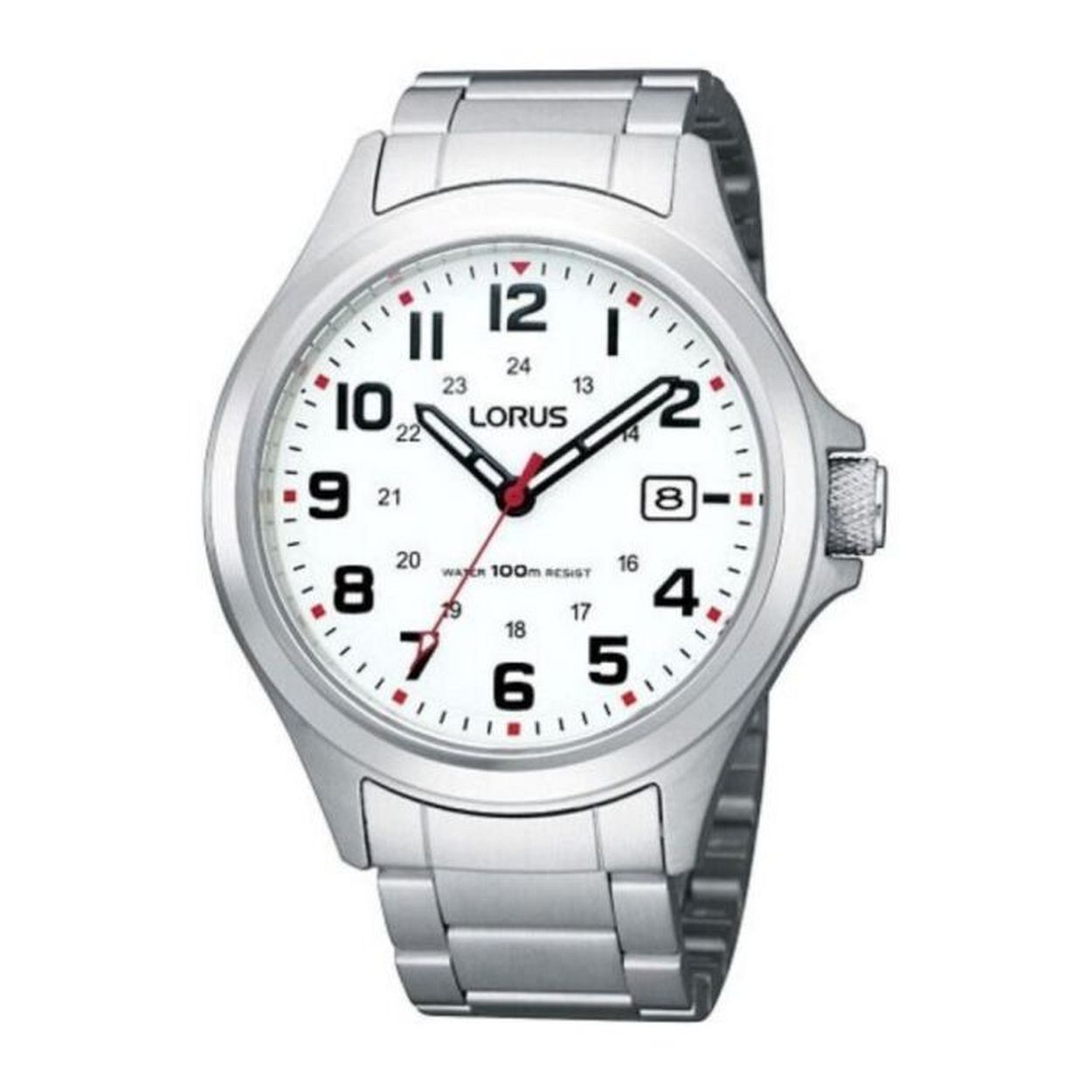 
SKU	RXH03IX9
MATERIAAL KAST	Staal
KLEUR KAST	Zilverkleurig
DIAMETER KAST	42 mm
MATERIAAL BAND	Staal
KLEUR BAND	Zilverkleurig
BREEDTE BAND	20 mm
TECHNIEK	Quartz
SOORT HORLOGE	Analoog
WATERDICHTHEID	Tot 100 meter
WIJZERS	Lichtgevend (uren, minuten)
DATUMWEERGAVE	Datum