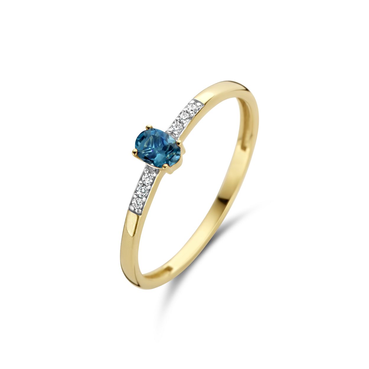 Blush Diamonds Ring 1637YDL � Geel Goud (14Krt.) met Diamant en Topaas