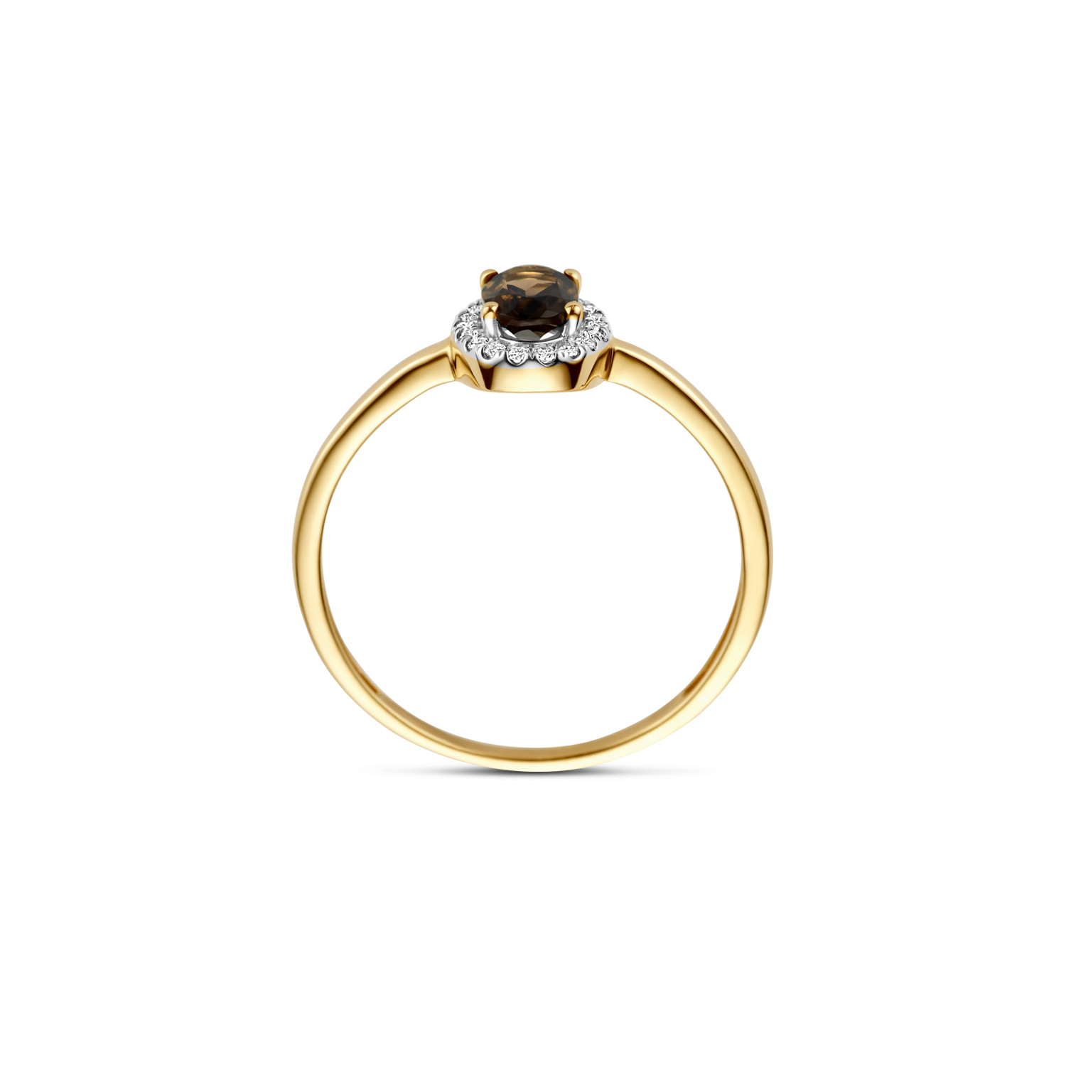 Blush Natural Diamonds Ring 1661YDS - Geelgoud (14k) met Diamant en Smokey Quartz