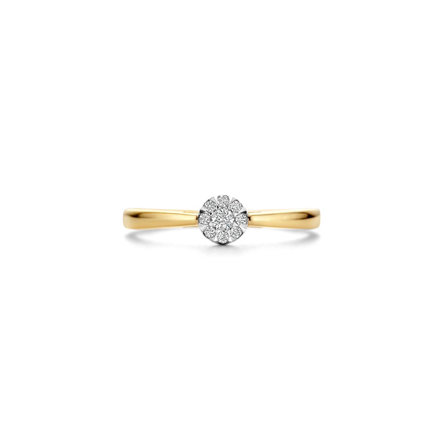 gouden Blush Diamonds ring, rozet 0.095ct mt54