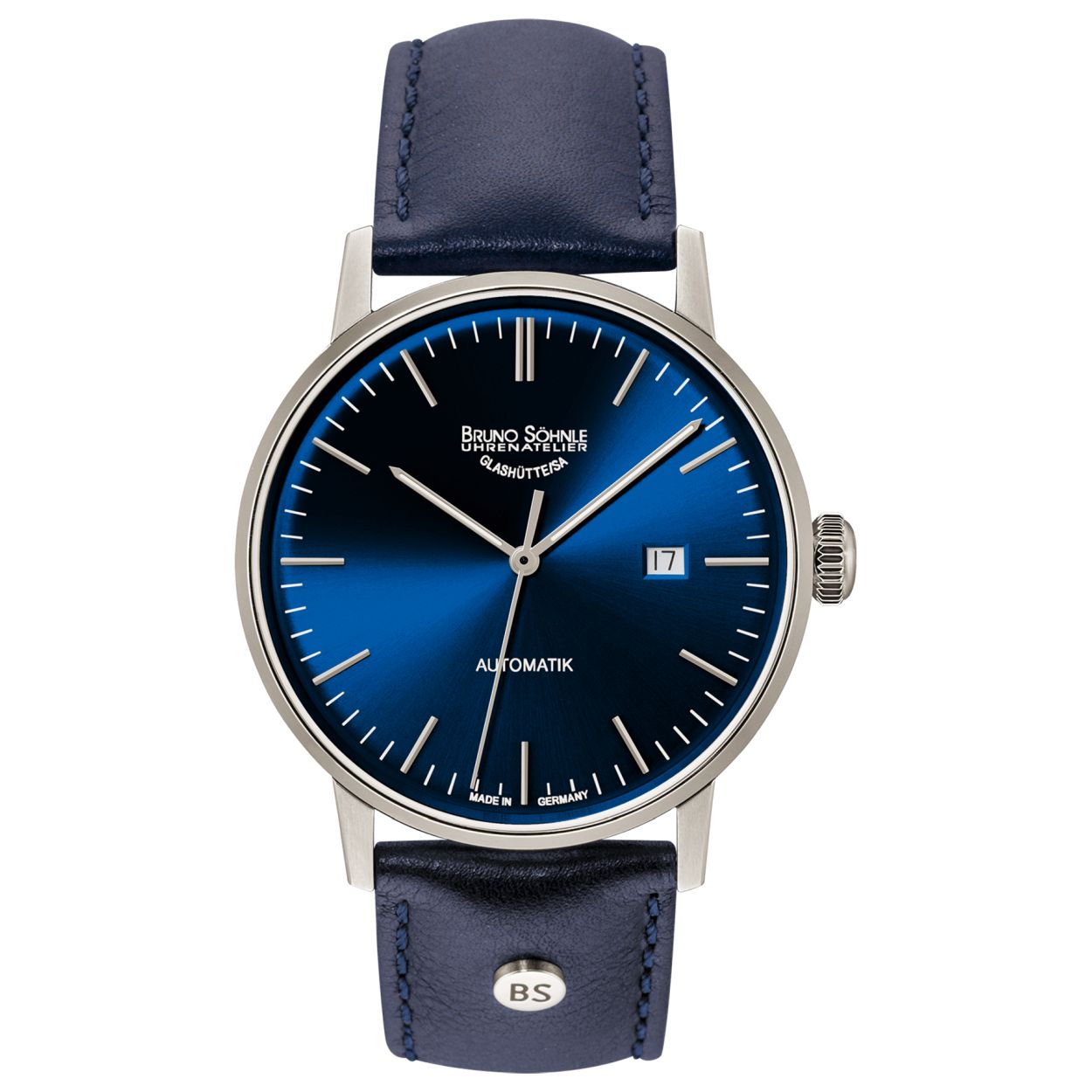 Bruno Söhnle Stuttgart Big hph Automatik blauwe wzpl leren band