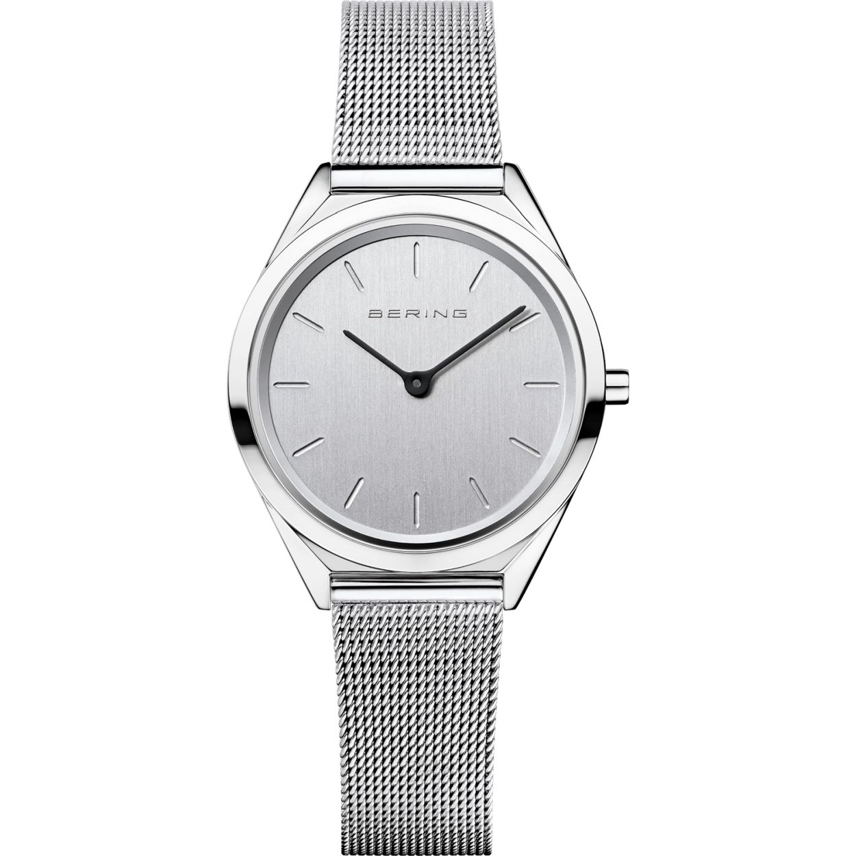 Dit elegante horloge van Bering is gemaakt van edelstaal en wordt gedragen door dames.
