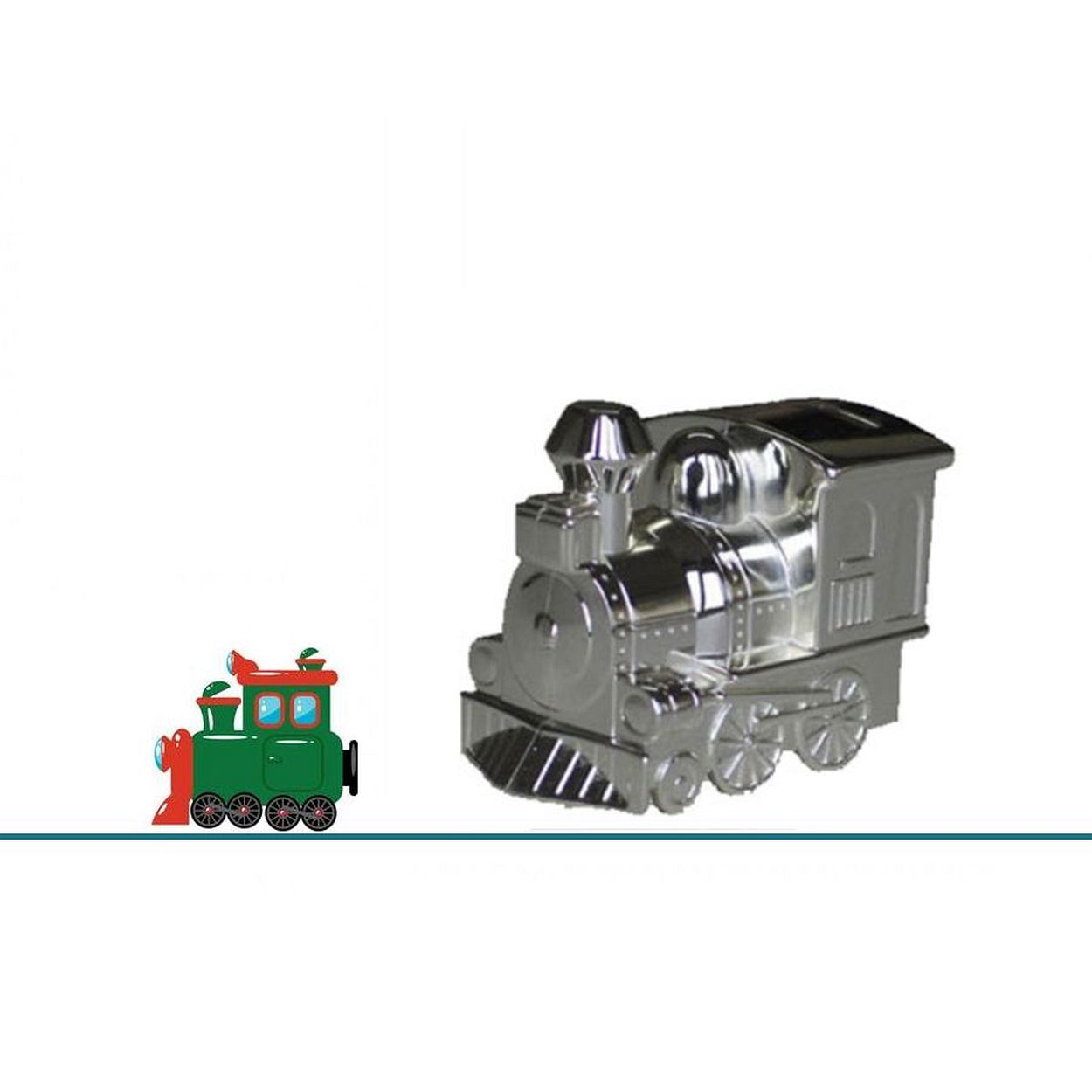 Geboortecadeau - Verzilverde spaarpot - Mini locomotief