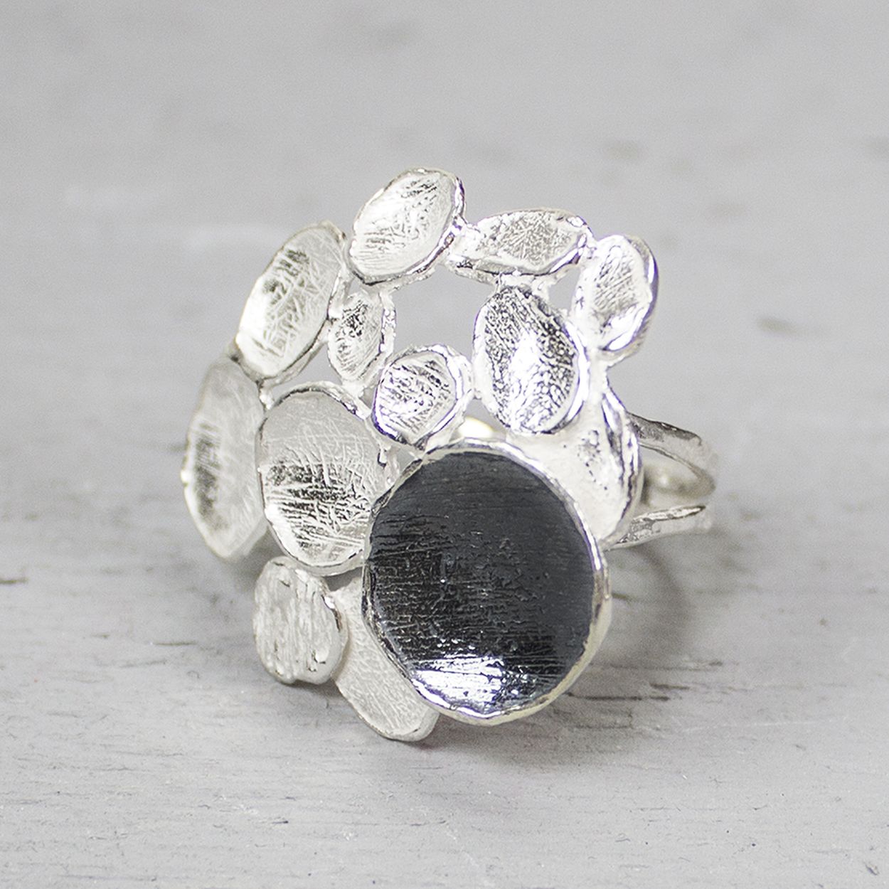 Jéh Jewels zilveren ring zilver met geoxideerd deel