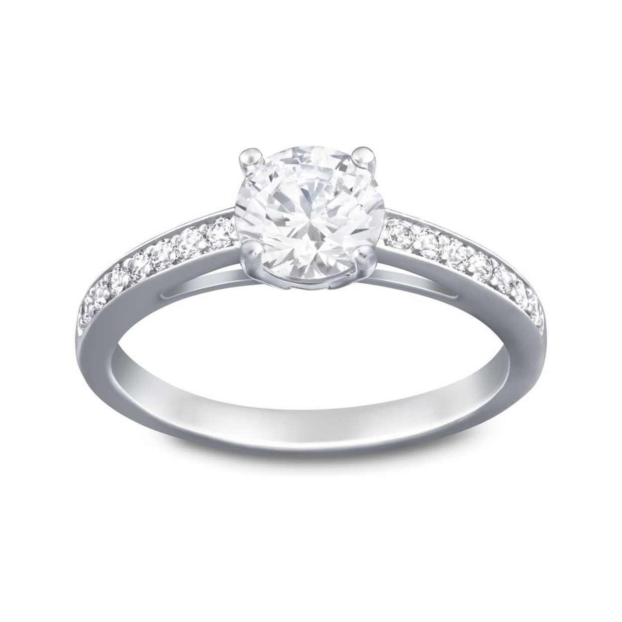 Swarovski’s Attract Round-ring is een echt romantisch cadeau. Deze prachtige rodium-vergulde ring bevat een ronde chaton in het midden met sprankelende chatons aan de zijkanten. De chatons versieren de voorste helft van de ring. Het perfecte sieraad voor je outfits overdag of ’s avonds!