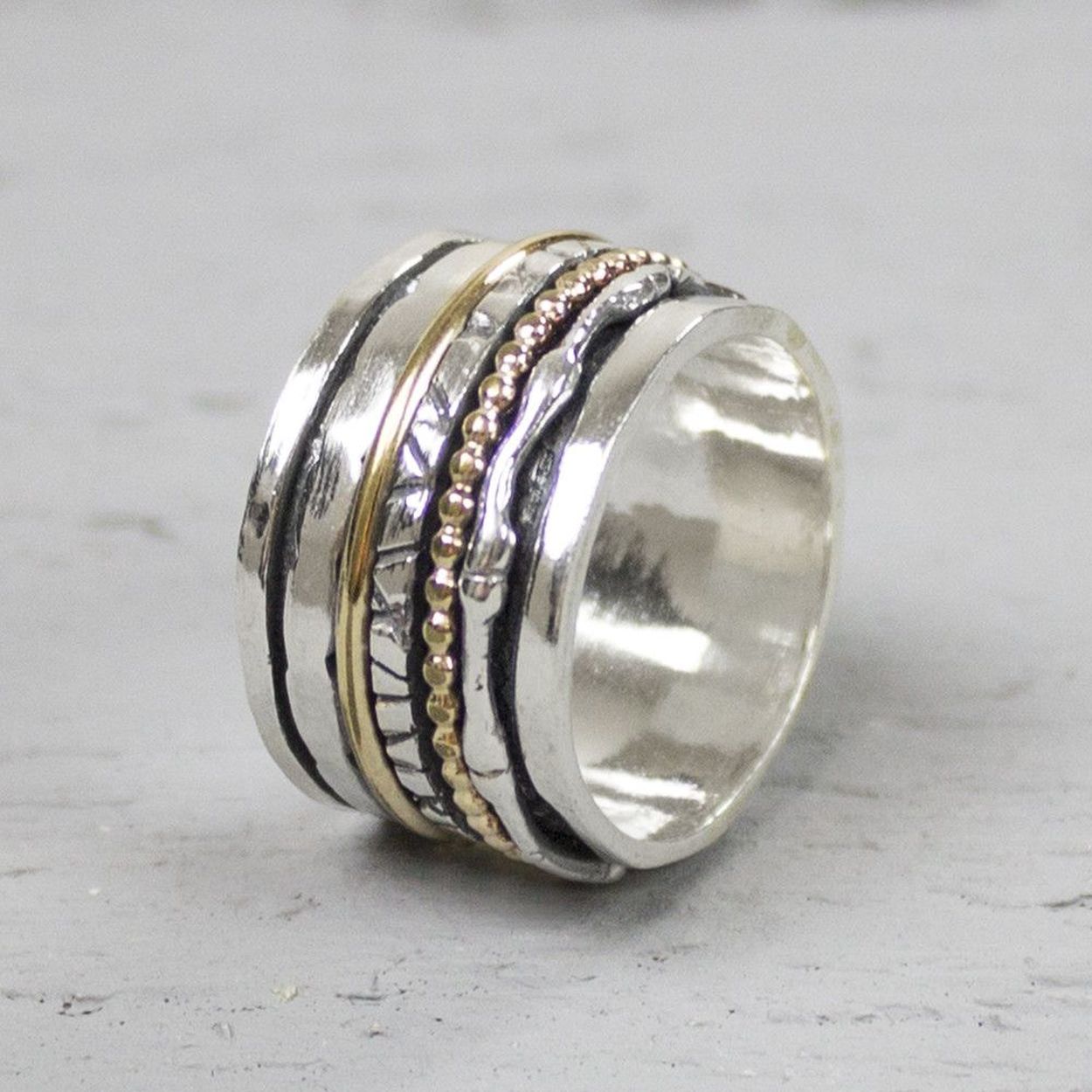 Ring zilver + Gold Filled Speels