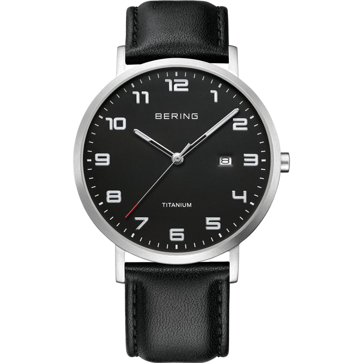 Dit herenhorloge is van het merk Bering. Het is een horloge gemaakt van titanium. De diameter van de kast is40 mm en de kast is 7 mm dik.
De verdere specificaties van het horloge zijn als volgt:
Glassoort: saffier
Kastmateriaal: titanium
Waterdichtheid: 5 ATM
Techniek: quartz
Bandlengte: 190
Bandmateriaal: Leer
Bandkleur: Zwart
Kastkleur: Zilver
Wijzerplaatkleur: Zwart
Sluiting: Doornsluiting