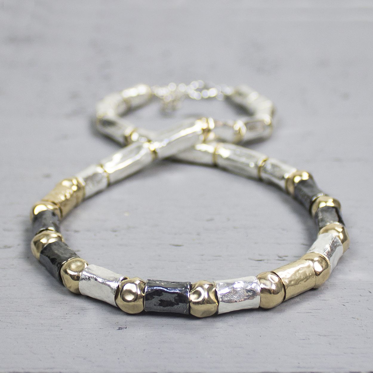 Collier zilver oxy + wit