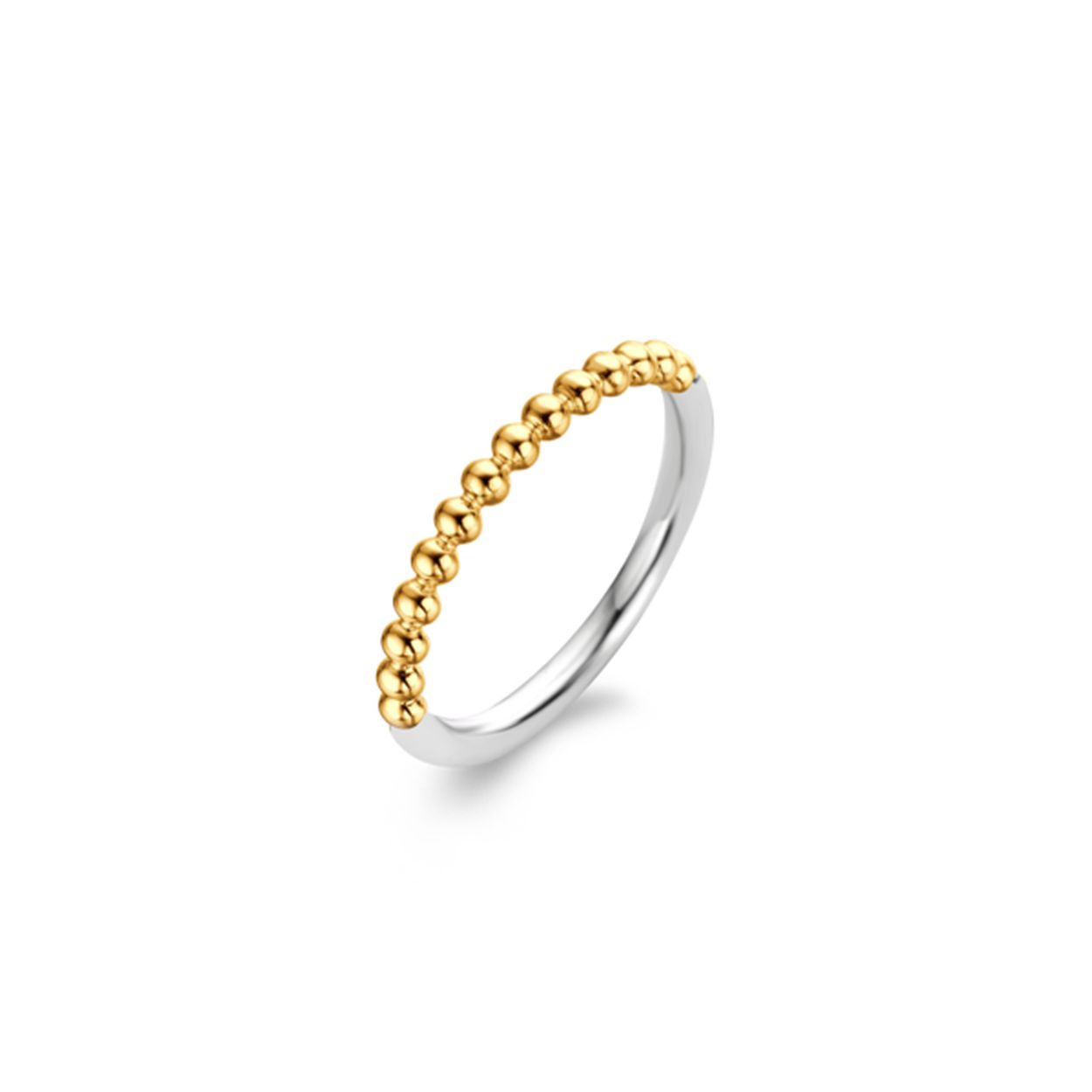 Deze aanschuifring van TI SENTO - Milano is gemaakt van het puurste zilver. Het unieke design van smalle "bubbels" vormen een mooi afwisseling in je juwelenkist. Perfect om eindeloos mee te combineren met andere ringen uit het TI SENTO Mix & Match concept. De geelgouden kleur is mooi te combineren met kleuren zoals blauw en turquoise.