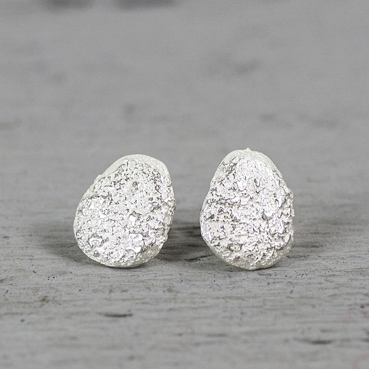 Oorsteker zilver wit