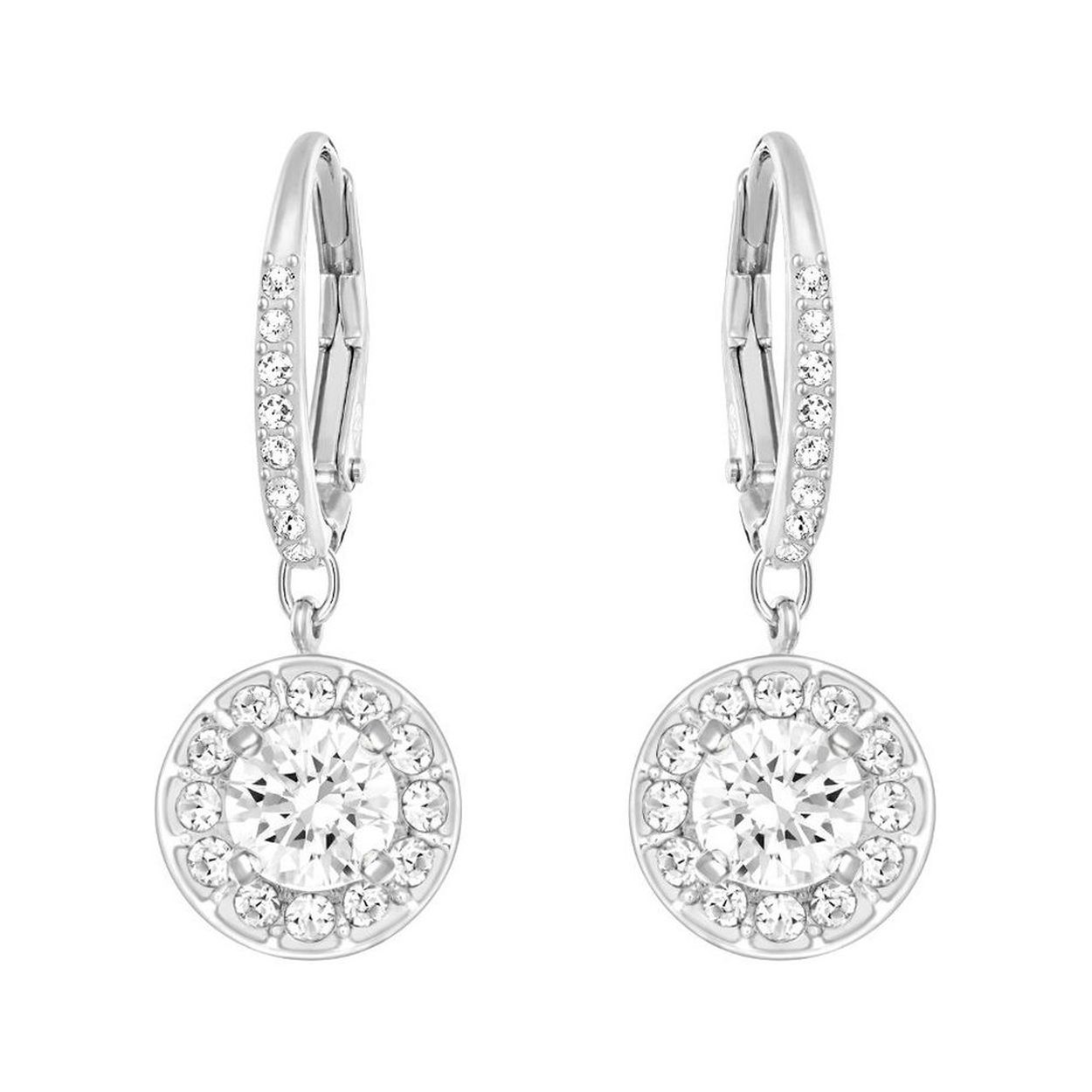 Tijdloze rodium-vergulde oorbellen voor elke gelegenheid. Met sprankelende heldere kristallen pavé en bungelende elementen bieden ze briljante sprankeling en zijn ze gemakkelijk te combineren met andere sieraden van Swarovski.