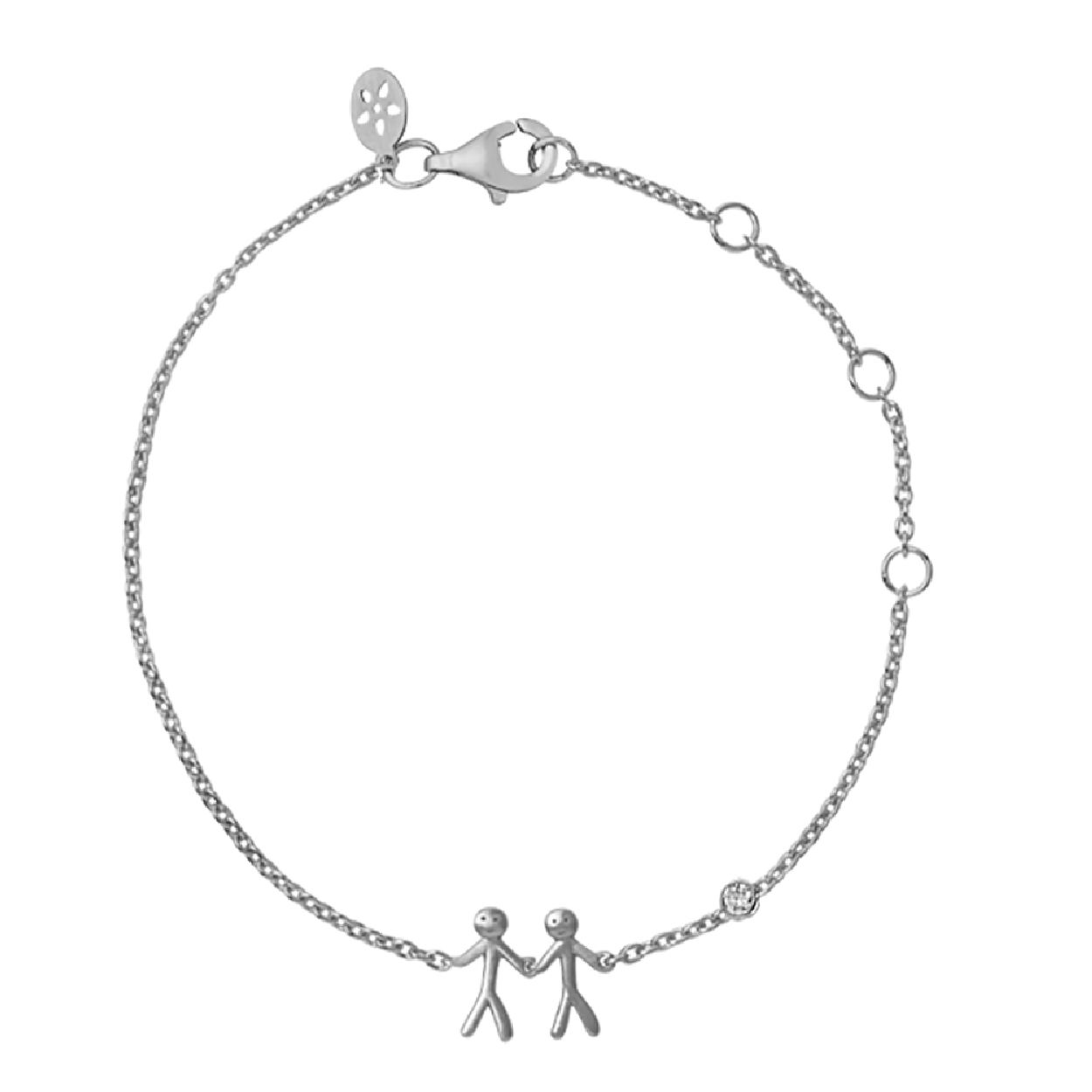 De "Together" collectie is opgedragen aan de personen die jouw dierbaar zijn of lief hebt. Wie betekent het meest voor jou? Afmetingen: 1 persoon is 10 mm lang and 5 mm breed (van arm tot arm). De maximale lengte van de armband is 19,5 cm en kan kleiner versteld worden.