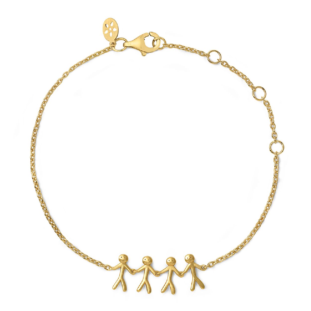 De "Together" collectie is opgedragen aan de personen die jouw dierbaar zijn of lief hebt. Wie betekent het meest voor jou? Afmetingen: 1 persoon is 10 mm lang and 5 mm breed (van arm tot arm). De maximale lengte van de armband is 19,5 cm en kan kleiner versteld worden.