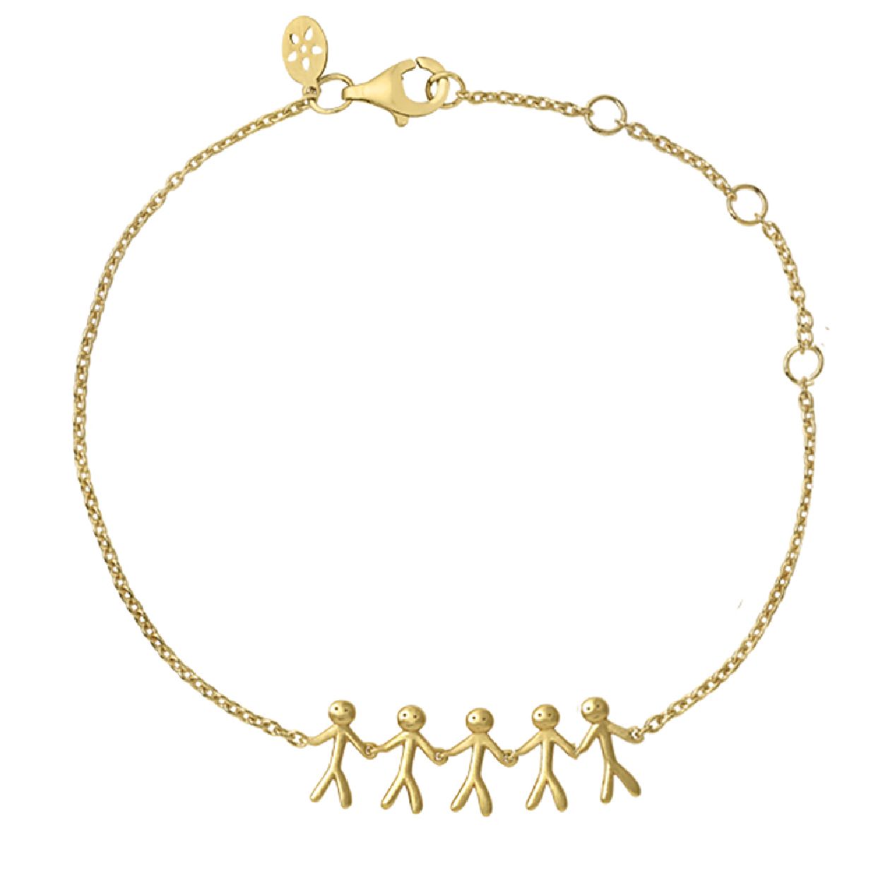 De "Together" collectie is opgedragen aan de personen die jouw dierbaar zijn of lief hebt. Wie betekent het meest voor jou? Afmetingen: 1 persoon is 10 mm lang and 5 mm breed (van arm tot arm). De maximale lengte van de armband is 19,5 cm en kan kleiner versteld worden.
