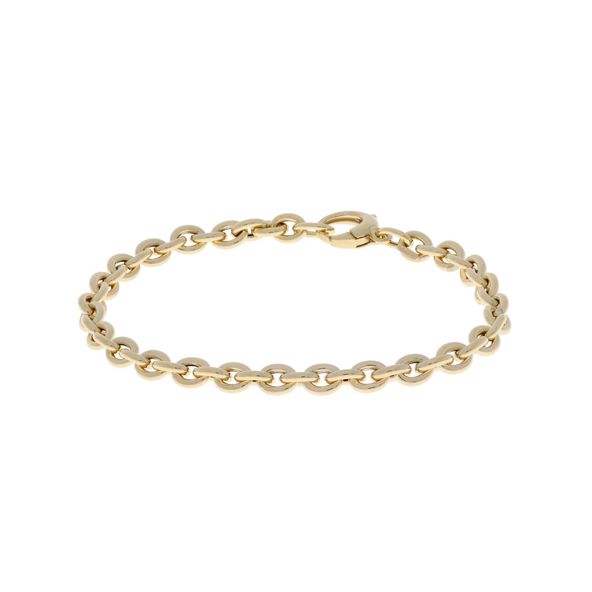 14kt. Geelgouden schakelarmband, 19cm