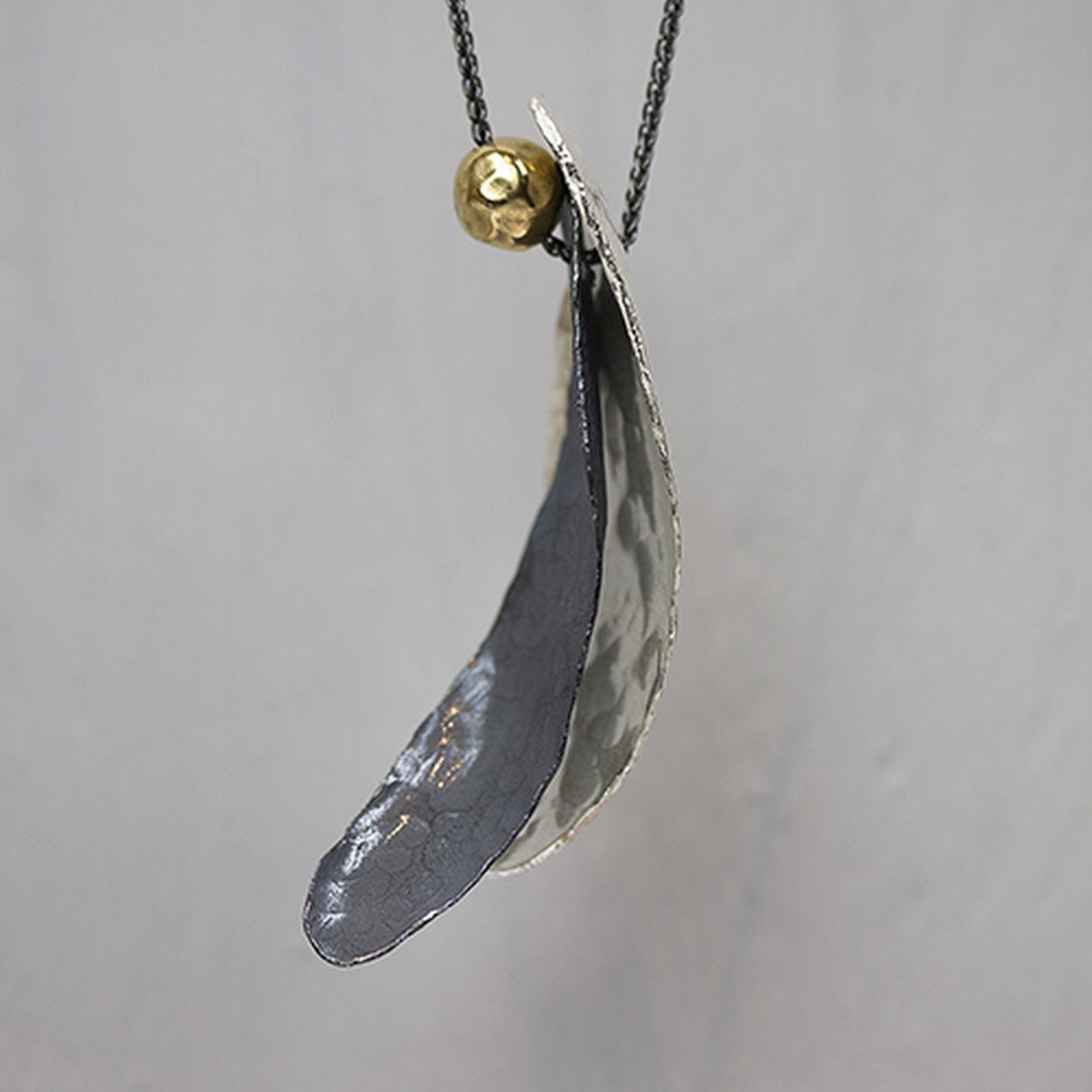 Collier zilver met bladhanger