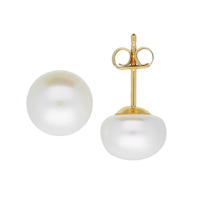 Geelgouden knopjes met zoetwaterparel