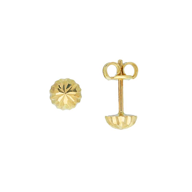 14 krt gouden oorsteker gefacetteerd