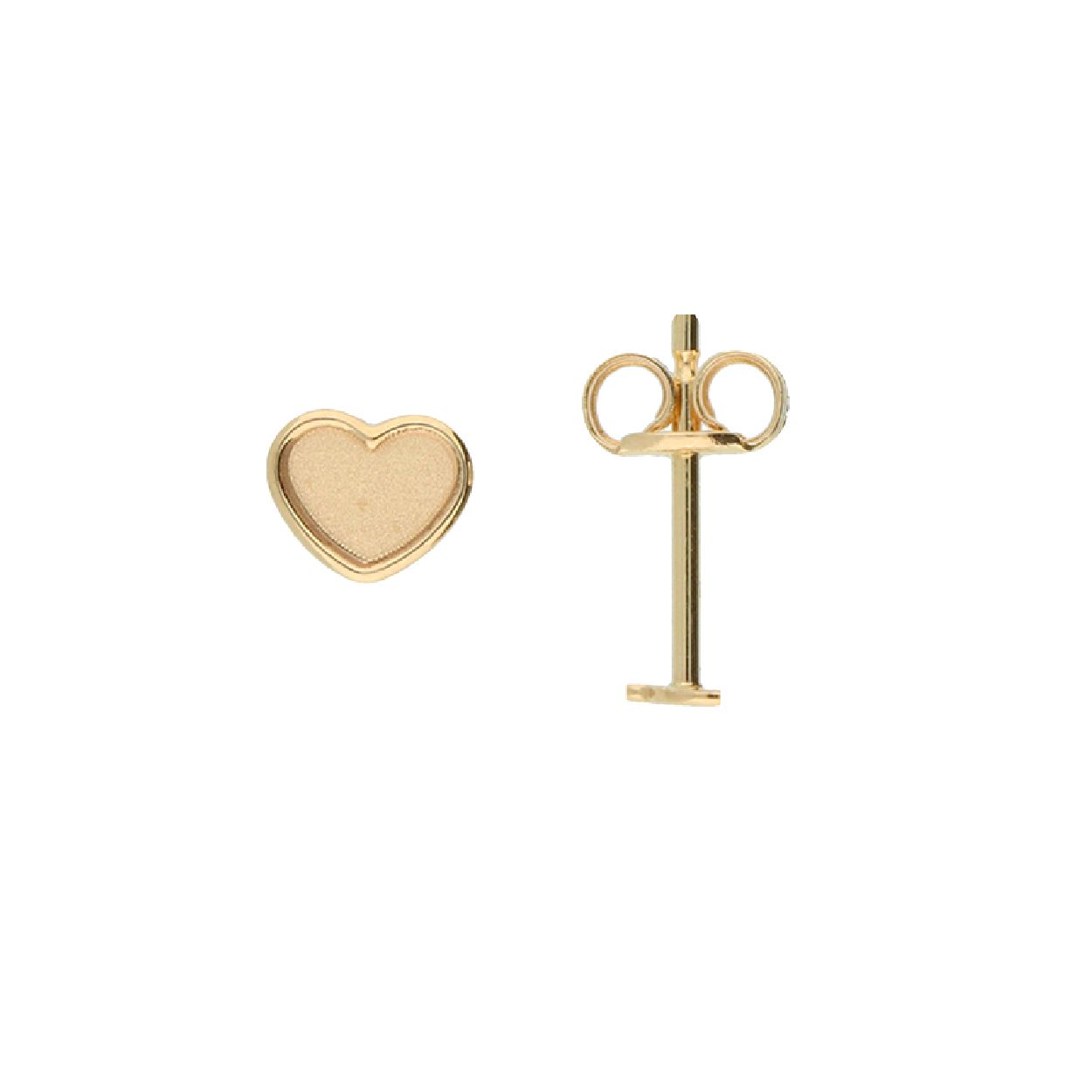 Gouden oorknoppen hart 14.kt