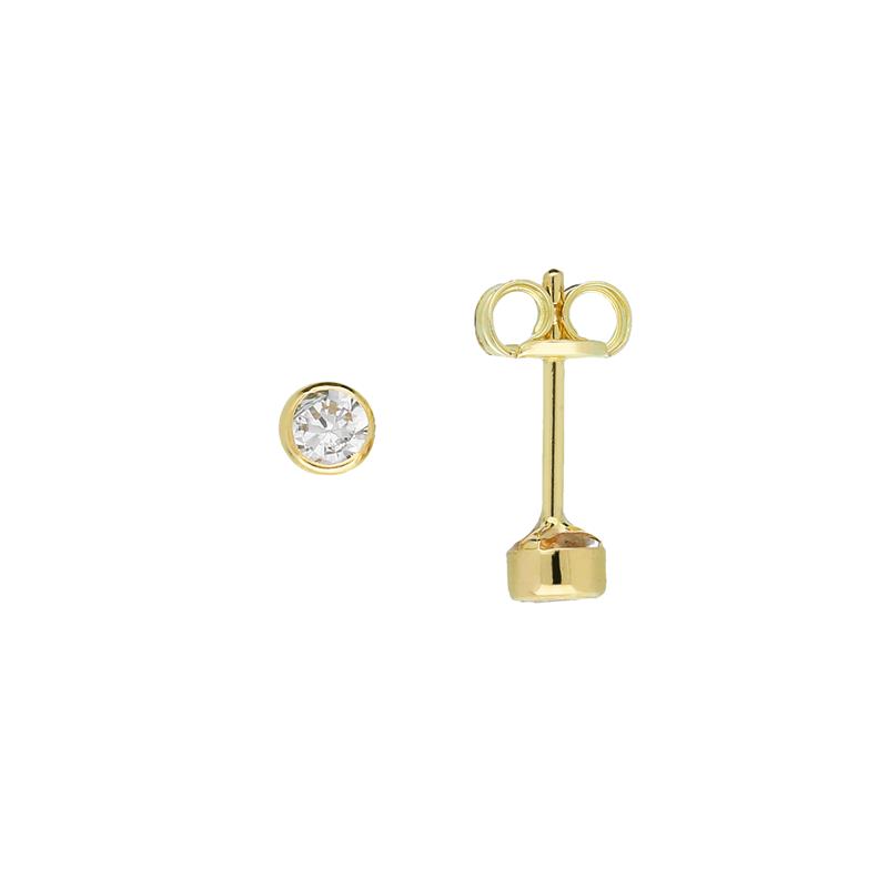 14 krt gouden oorsteker met zirconia
