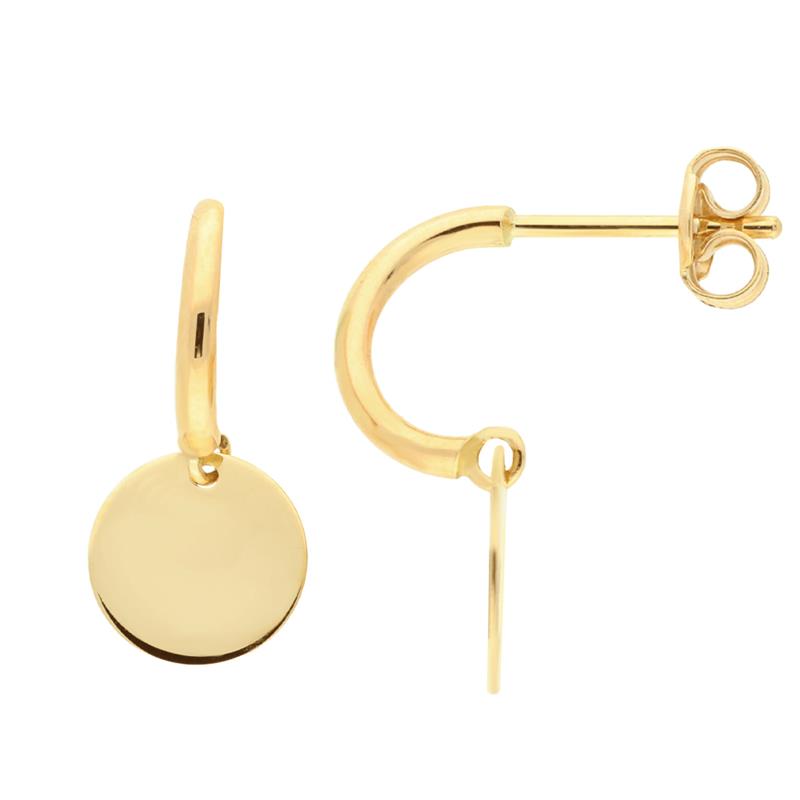 Gouden oorsteker Halfcr. rondje poli 