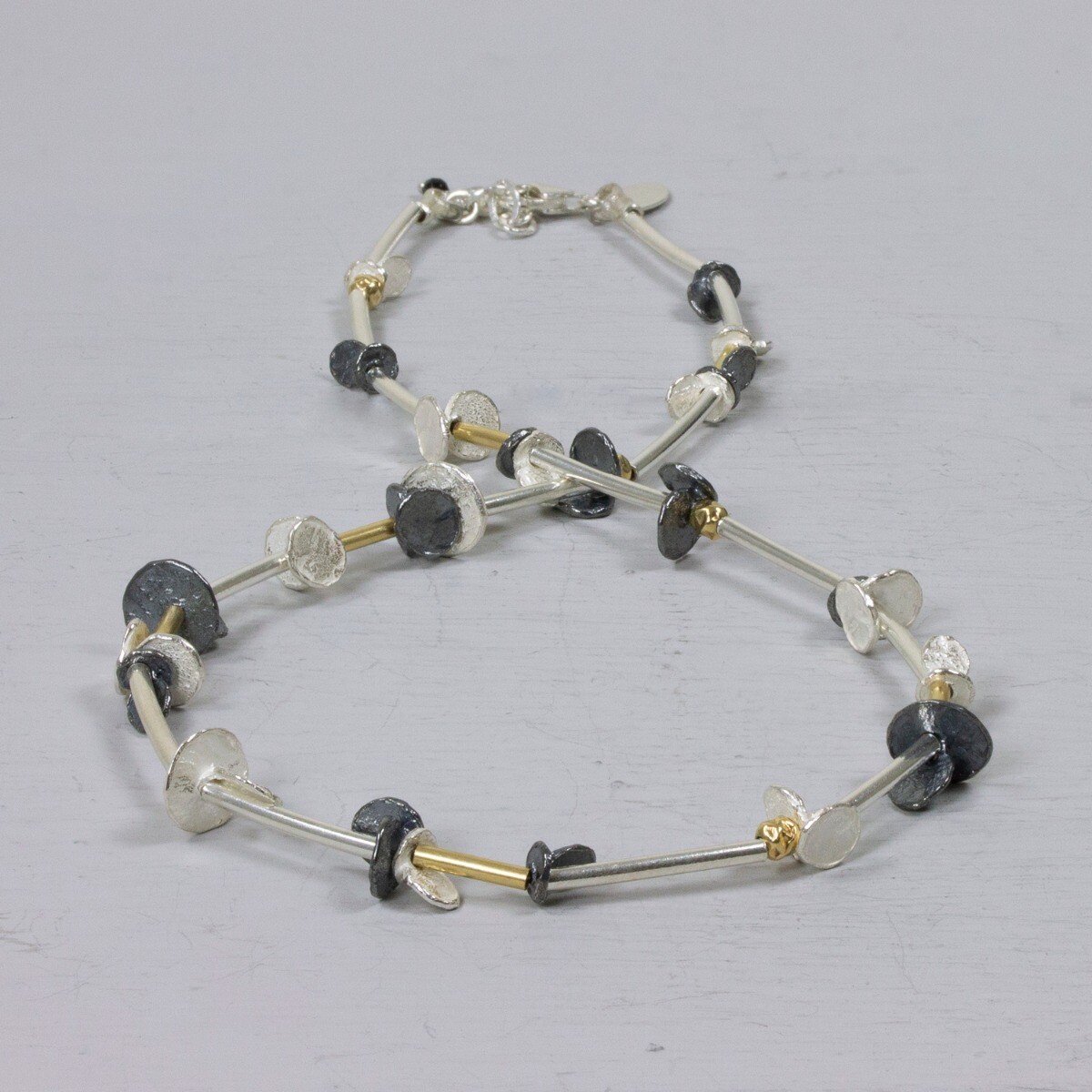 Jeh Jewels collier 20748 zilver/oxy/goldfilled
