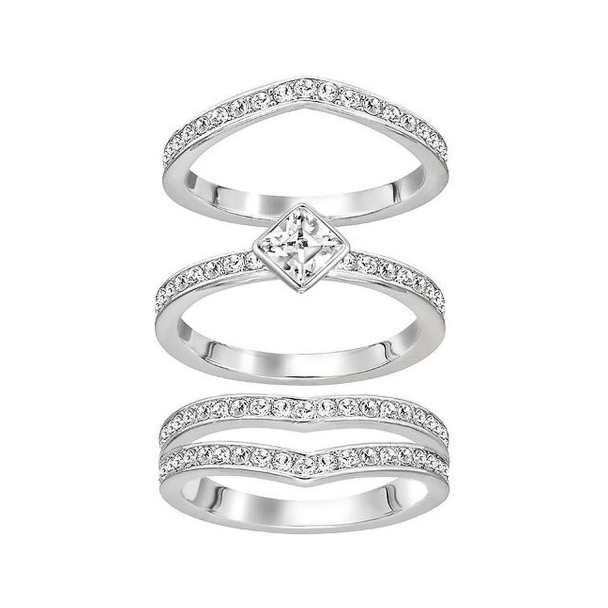 Dit is een ring van het merk Swarovski. De kleur is Staal-Zilver. De maat van deze ring is: 17.50mm 55.