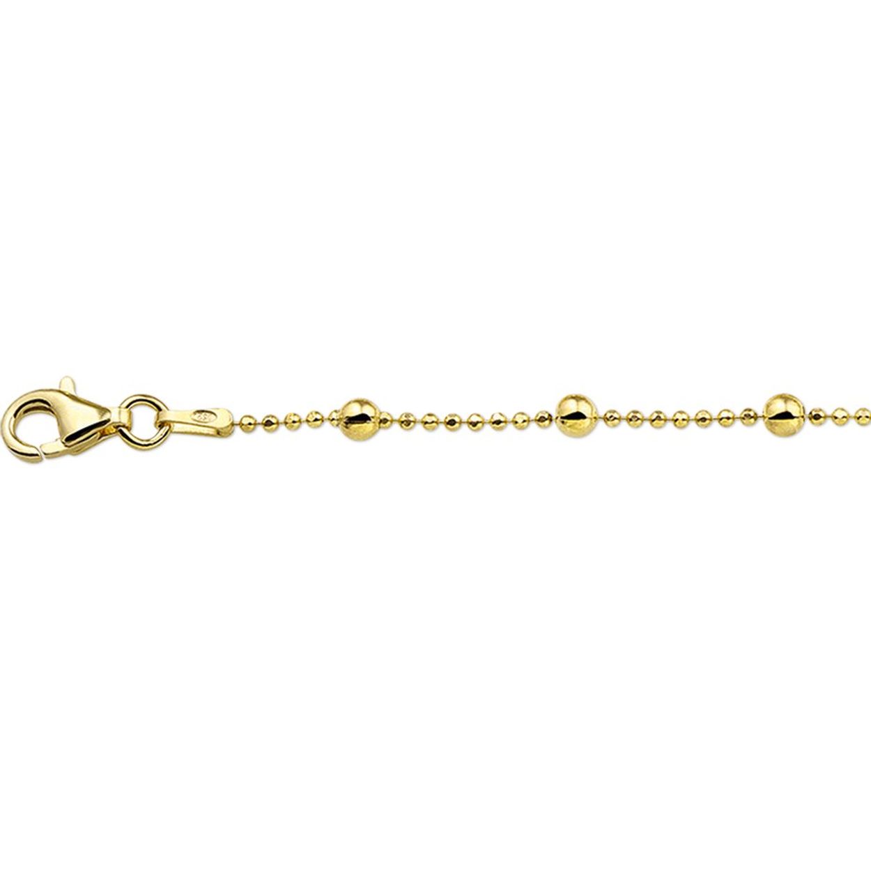 Verguld Zilver enkelbandje bolletjes 24 + 2 cm 