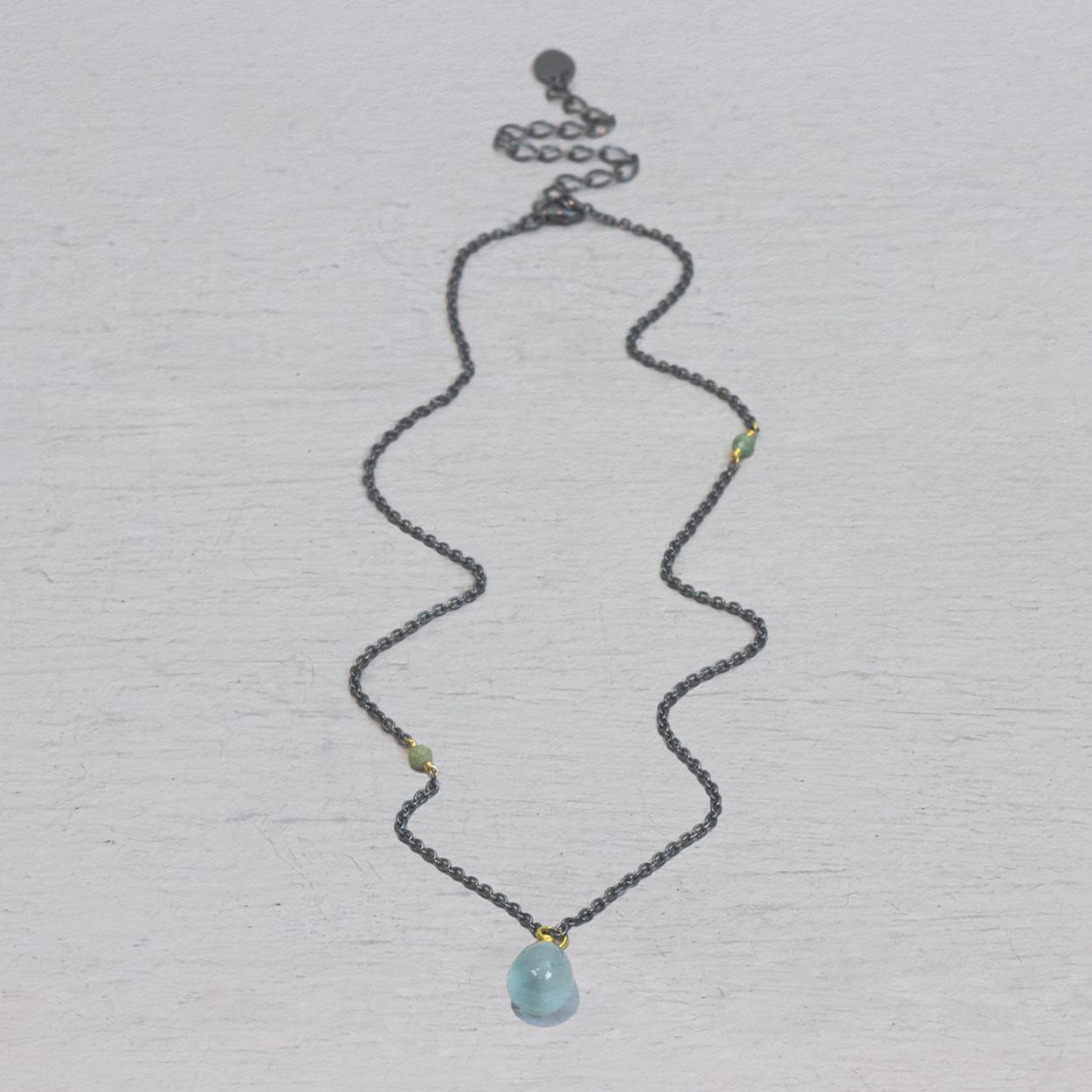 21169-AQ Jeh jewels collier zilver oxy + aquamarijn