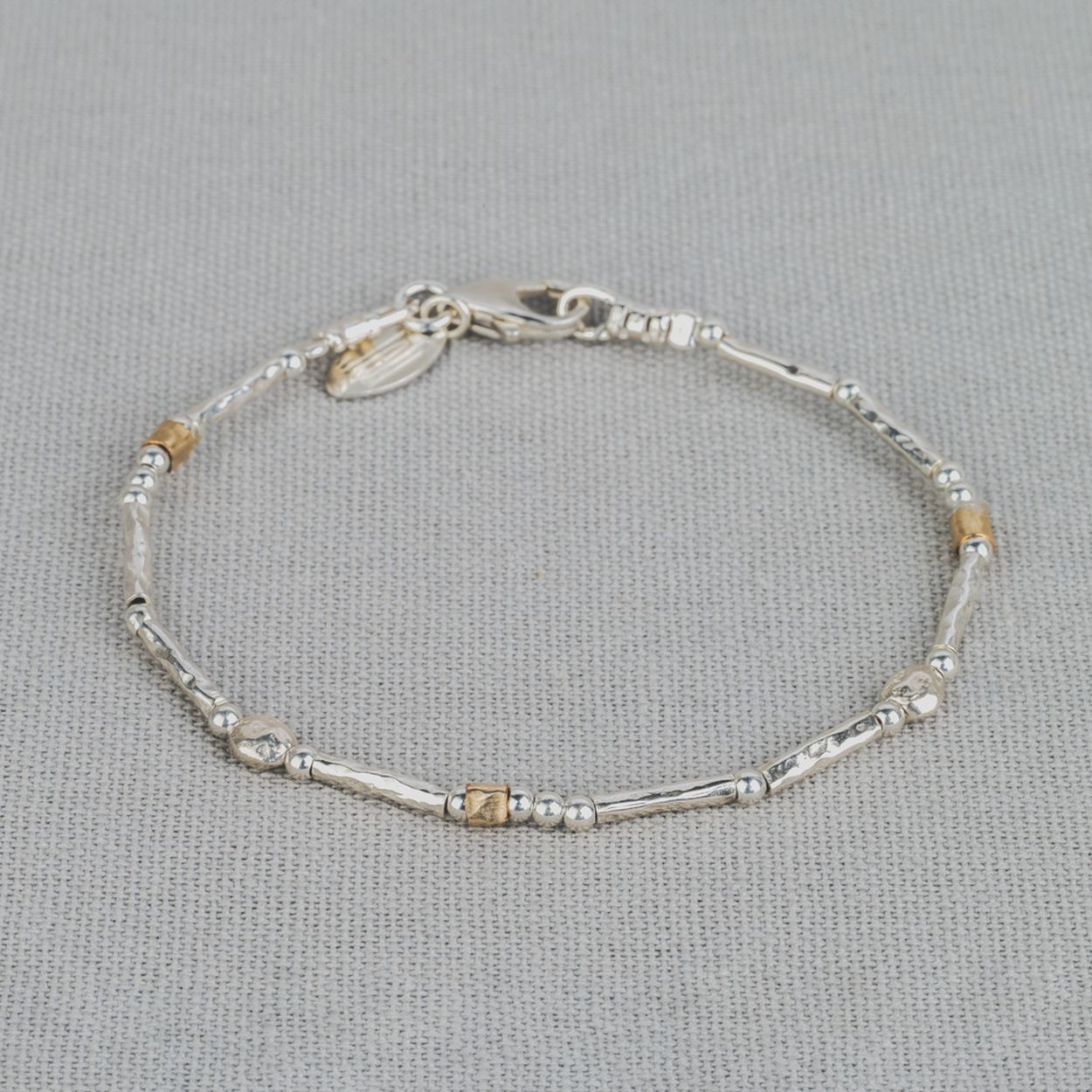 JEH JEWELS armband zilver + a little touch of goldfilled 17,5 cm