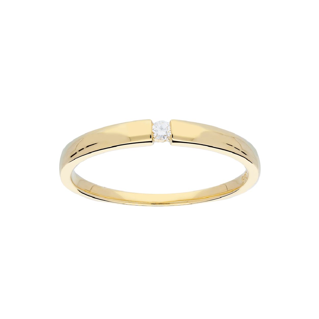 Huiscollectie geelgouden ring met diamant 0.03 crt G-SI  