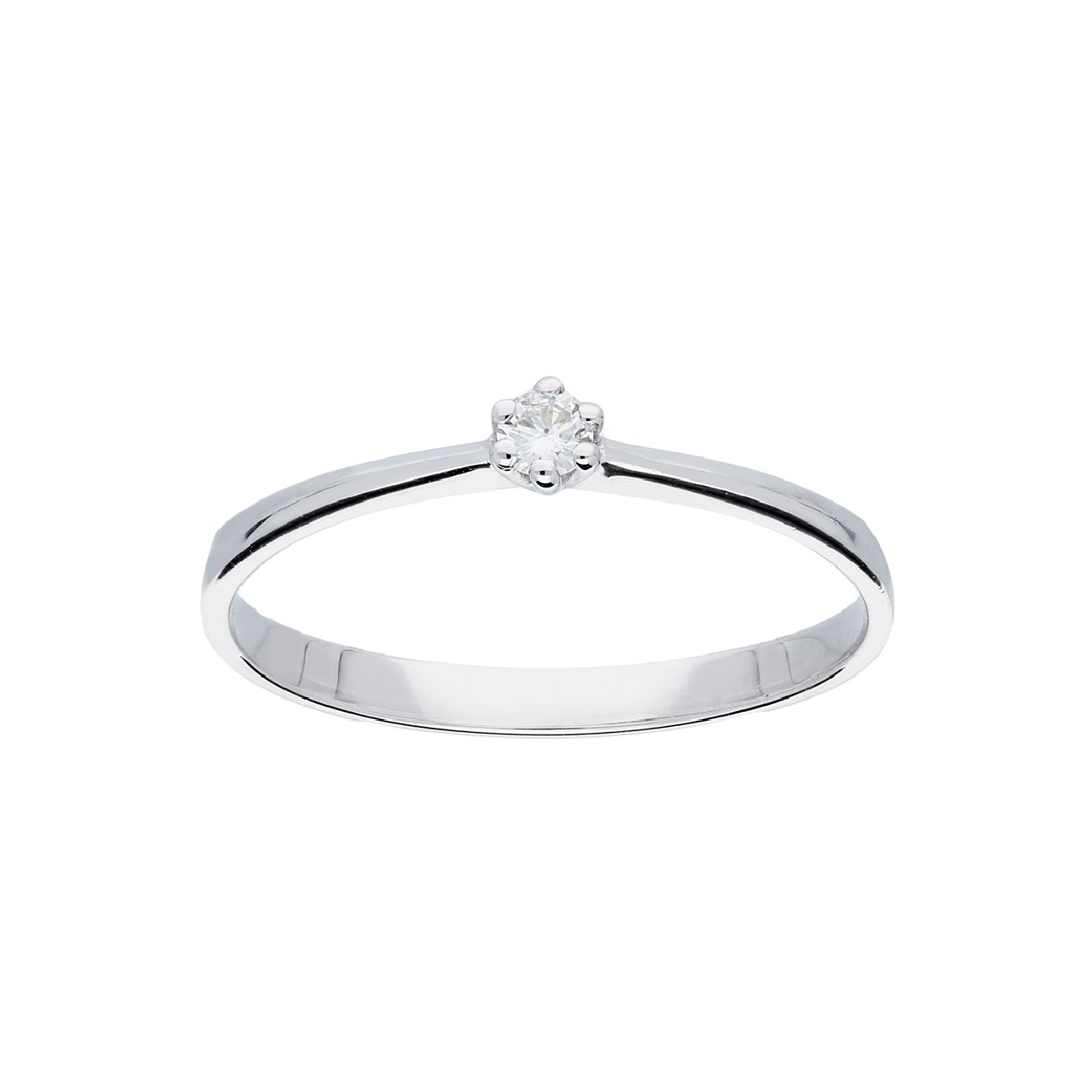 14 karaat  wit gouden ring met briljant 