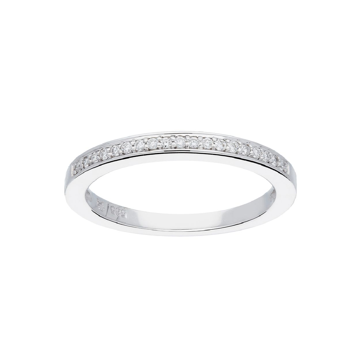 wit gouden briljant ring 19-0.09 ct. G-SI mt.54 14.kt