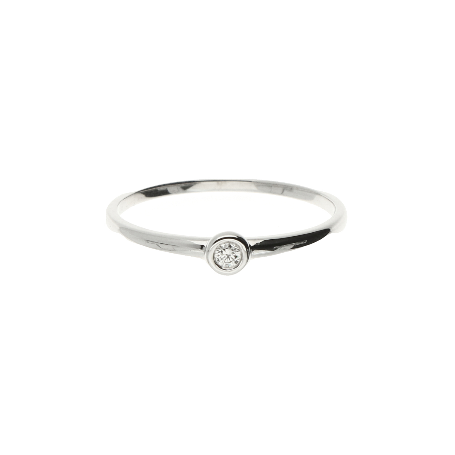 Witgouden dames ring solitair met 0.03ct diamant