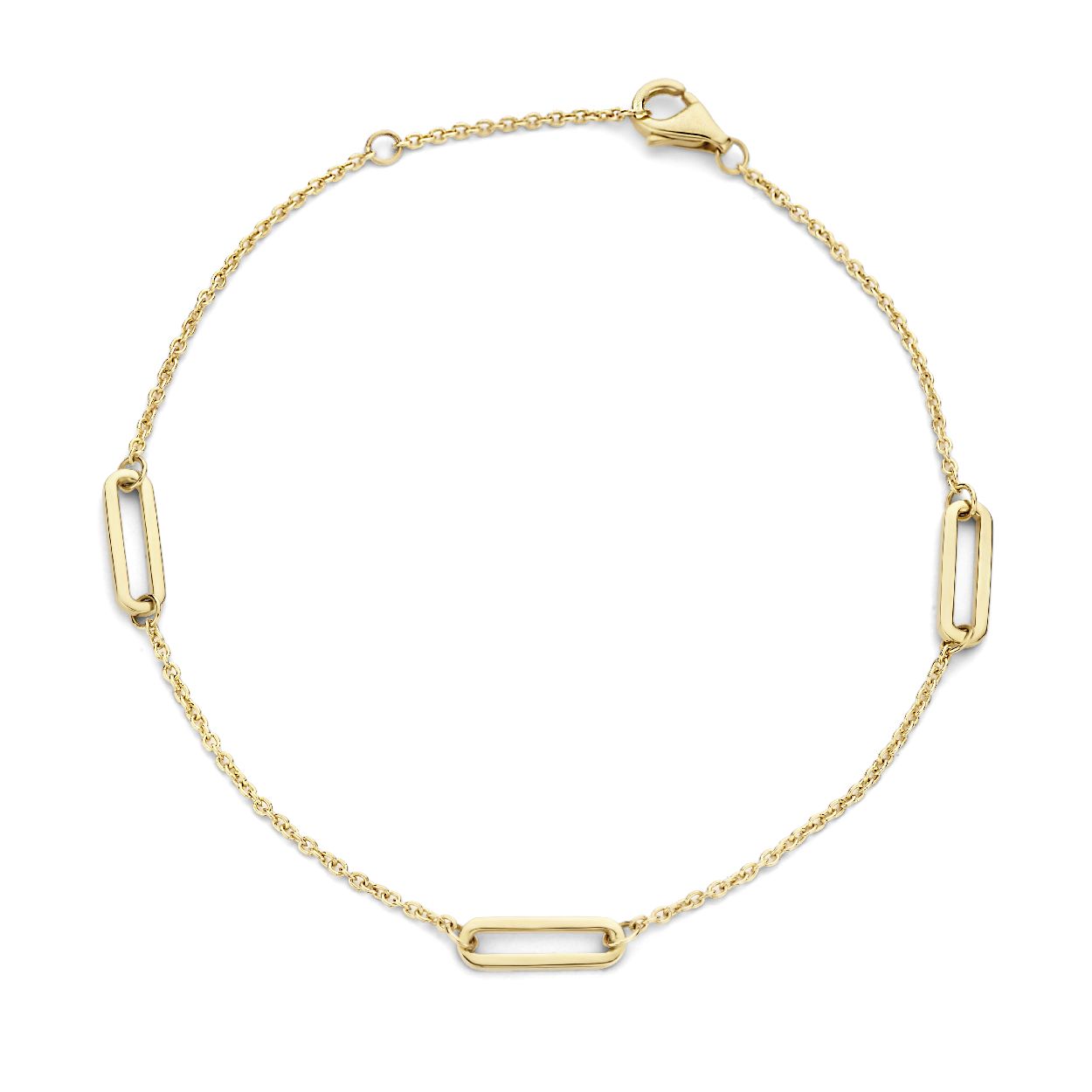 Blush armband met langwerpige schakels 14k geelgoud.