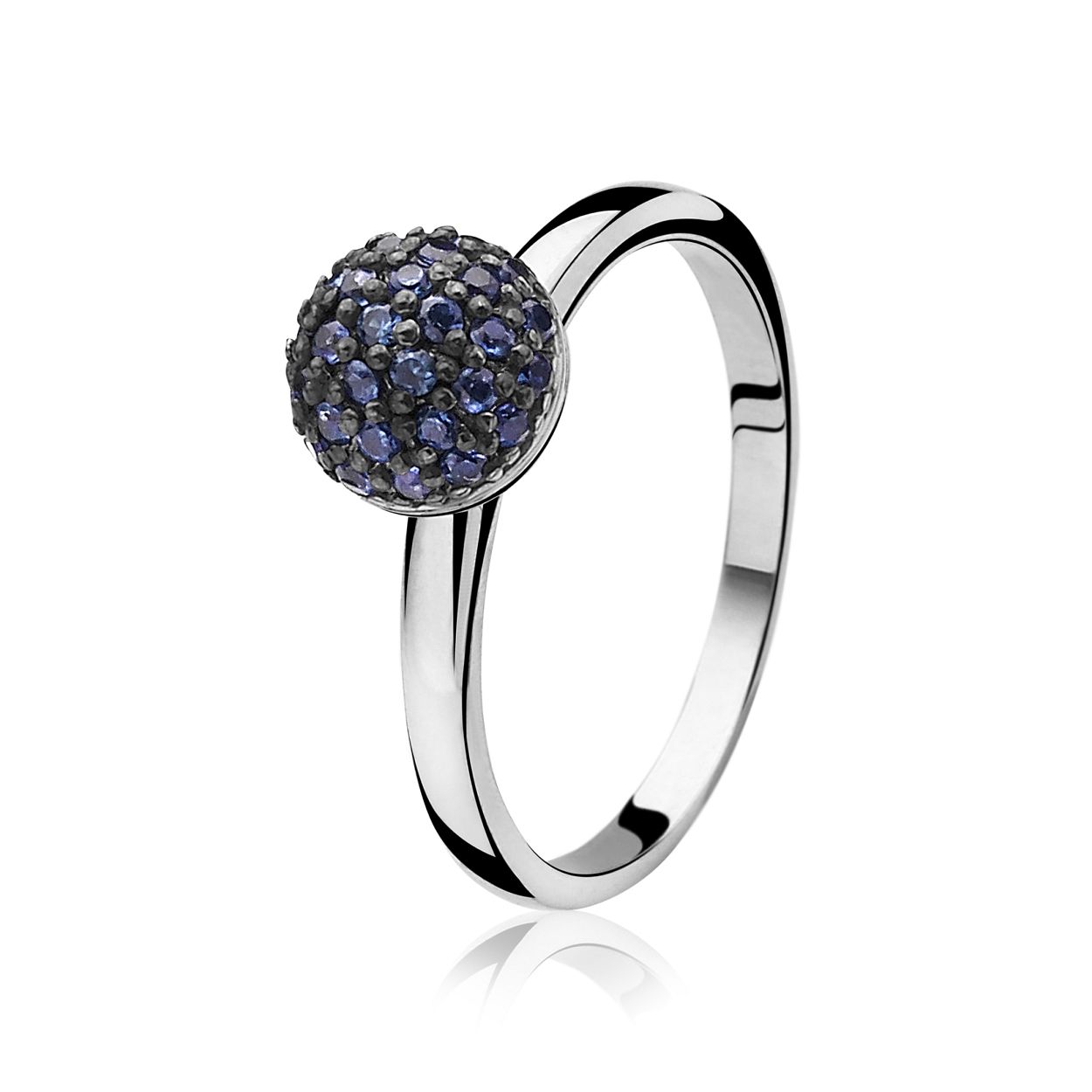 ZINZI RING BLAUW ZIRKONIA